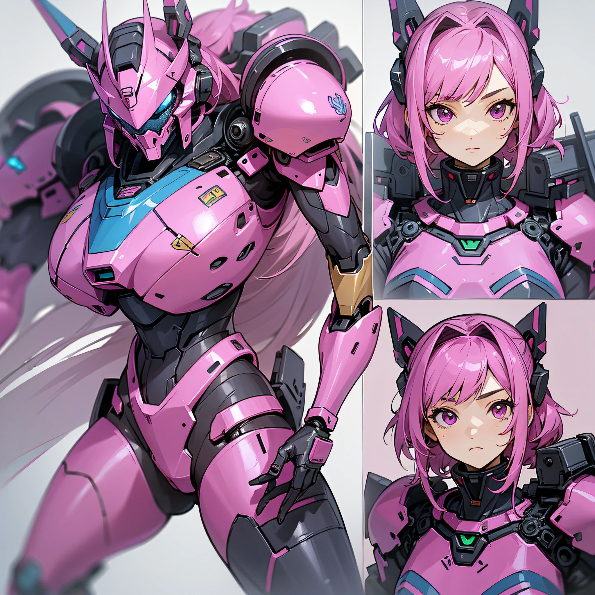 Magenta pink paint, close-up portrait of a person in costume with a sword, cyber japan style armor, cyber japan armor, guyver style, girl in armor, monster hunter armor, full body mecha suit, perfect anime cyborg woman, cyborg noble woman, mecha cyber armor girl, detailed full body concept, female armor, anime character. Full Body Art --auto --s2