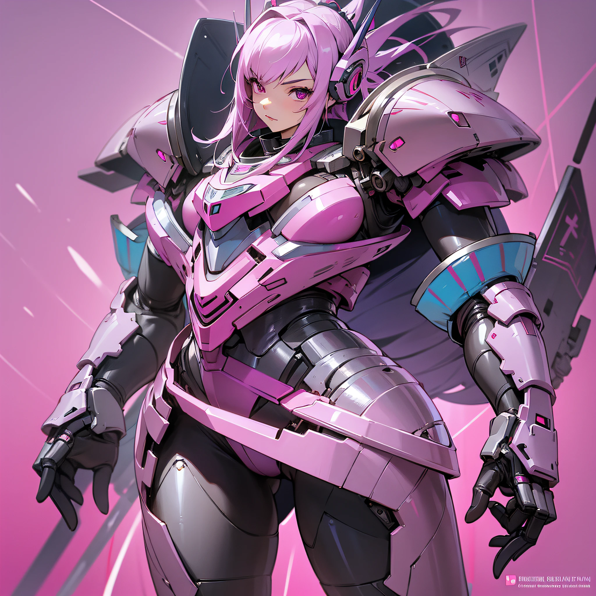 Magenta pink paint, close-up portrait of a person in costume with a sword, cyber japan style armor, cyber japan armor, guyver style, girl in armor, monster hunter armor, full body mecha suit, perfect anime cyborg woman, cyborg noble woman, mecha cyber armor girl, detailed full body concept, female armor, anime character. Full Body Art --auto --s2