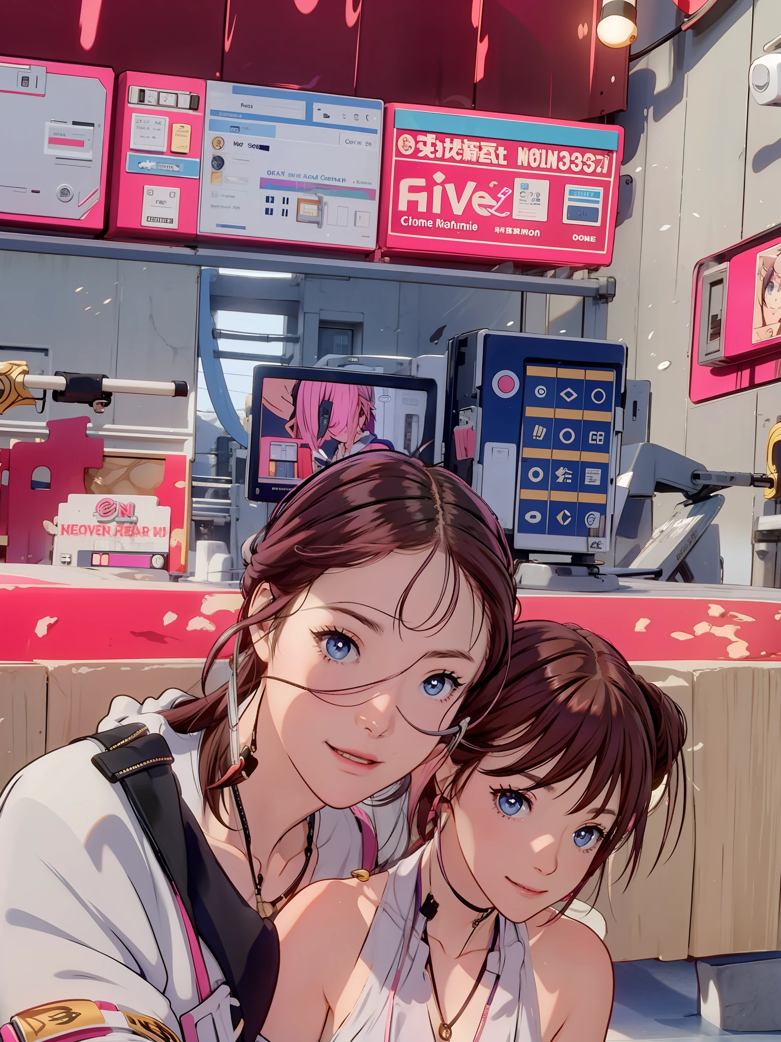 Live action changes anime style, smiles, does not frown, does not see hands