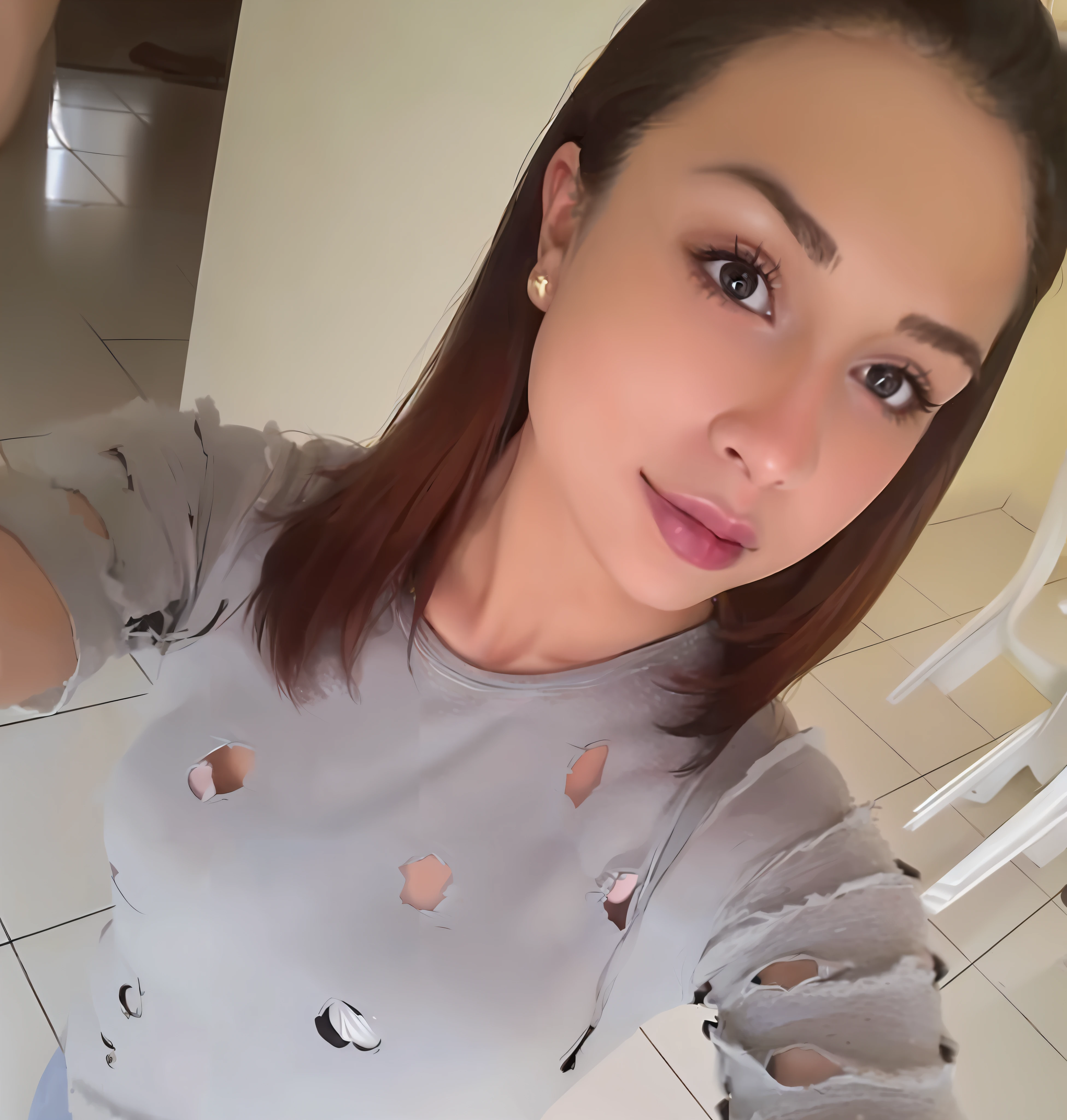 Arafed woman taking a selfie with her cell phone in a kitchen, selfie taken at right angles, ayahausca, dilraba dilmurat, angelawhite, 2 7 years, 30 years woman, 3 0 years woman, selfie of a young woman, 18 years, 2 8 years, 8k selfie photography, beautiful sexy langery highlighting ass