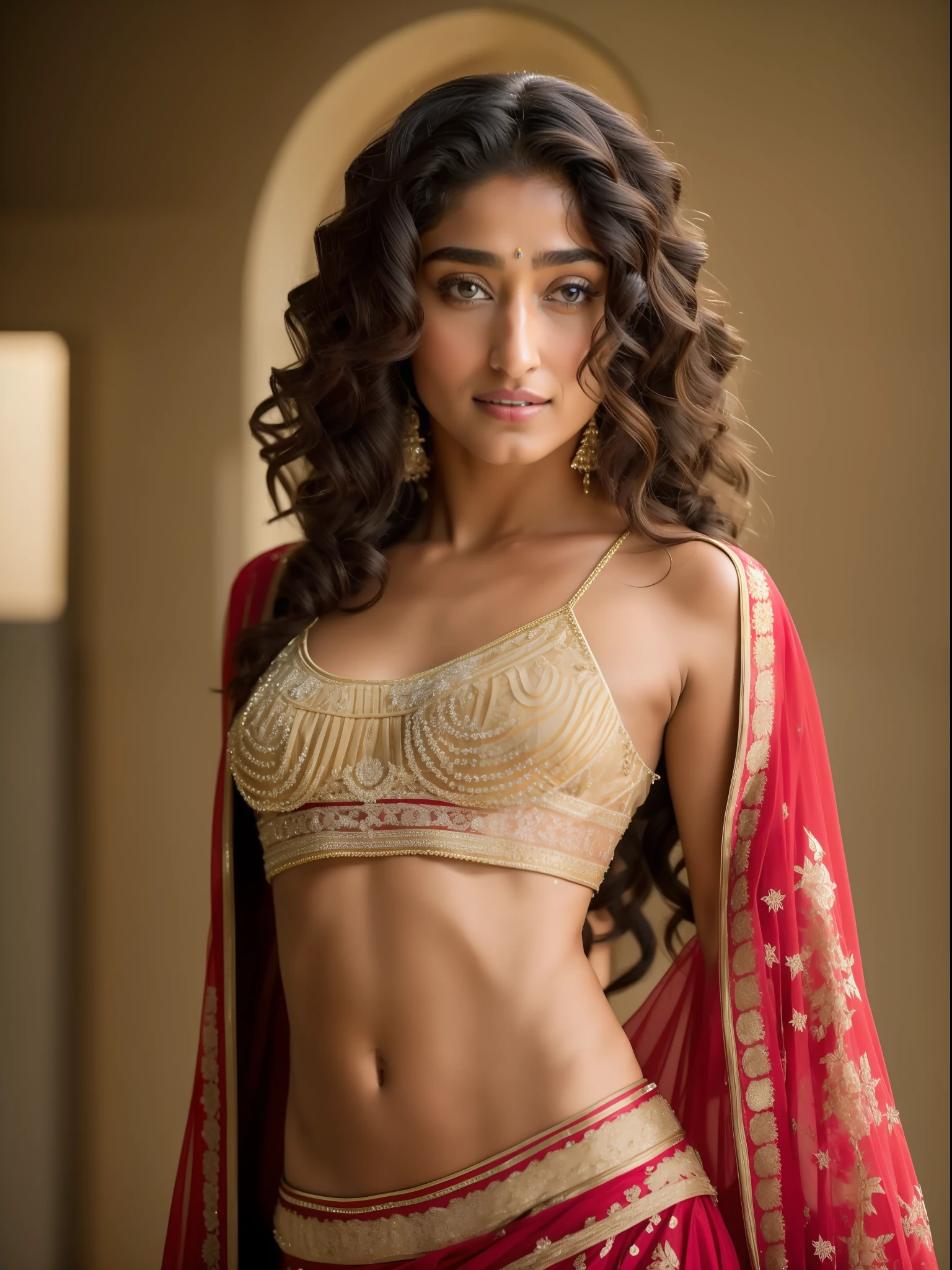 medium full shot,Pretty photo of Golshifteh Farahani,perfect anatomy,medium breast,dressed like a model,crop top,Cinematic lighting, extremely realistic, 8k, insane details, intricate details, beautifully color graded,Color Grading, Editorial Photography, Photography,sharp focus, taken with a 60mm lens, ISO 300, f/4, 1/200th -