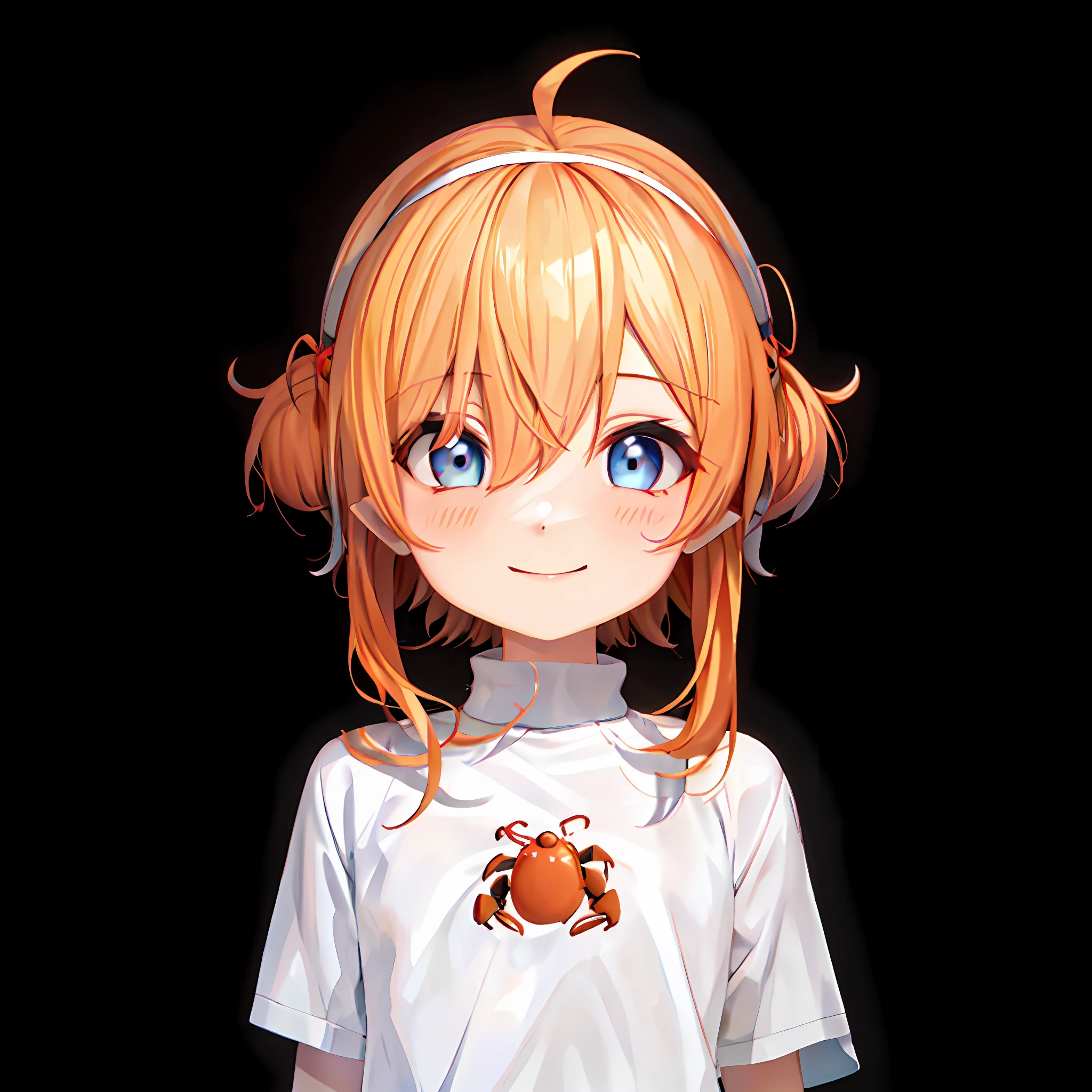 Eyes and eyes round and large, smile, face round, crab shell in the ears, sagging eyes,