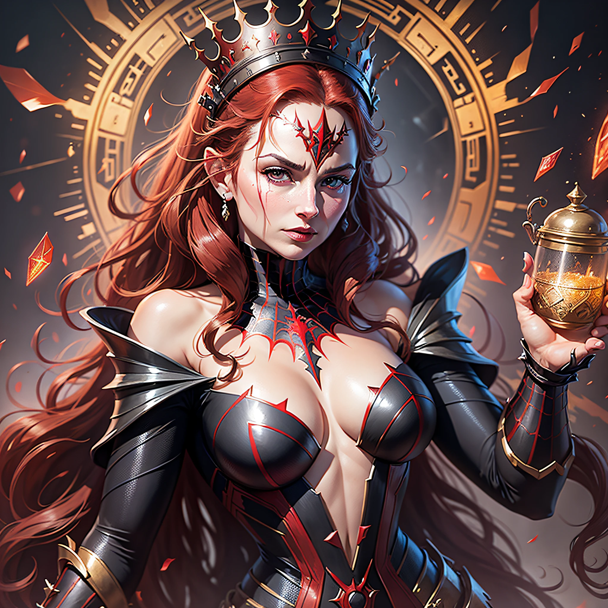 Queen Elizabeth the second as spider woman, concept art, 4k --auto --s2