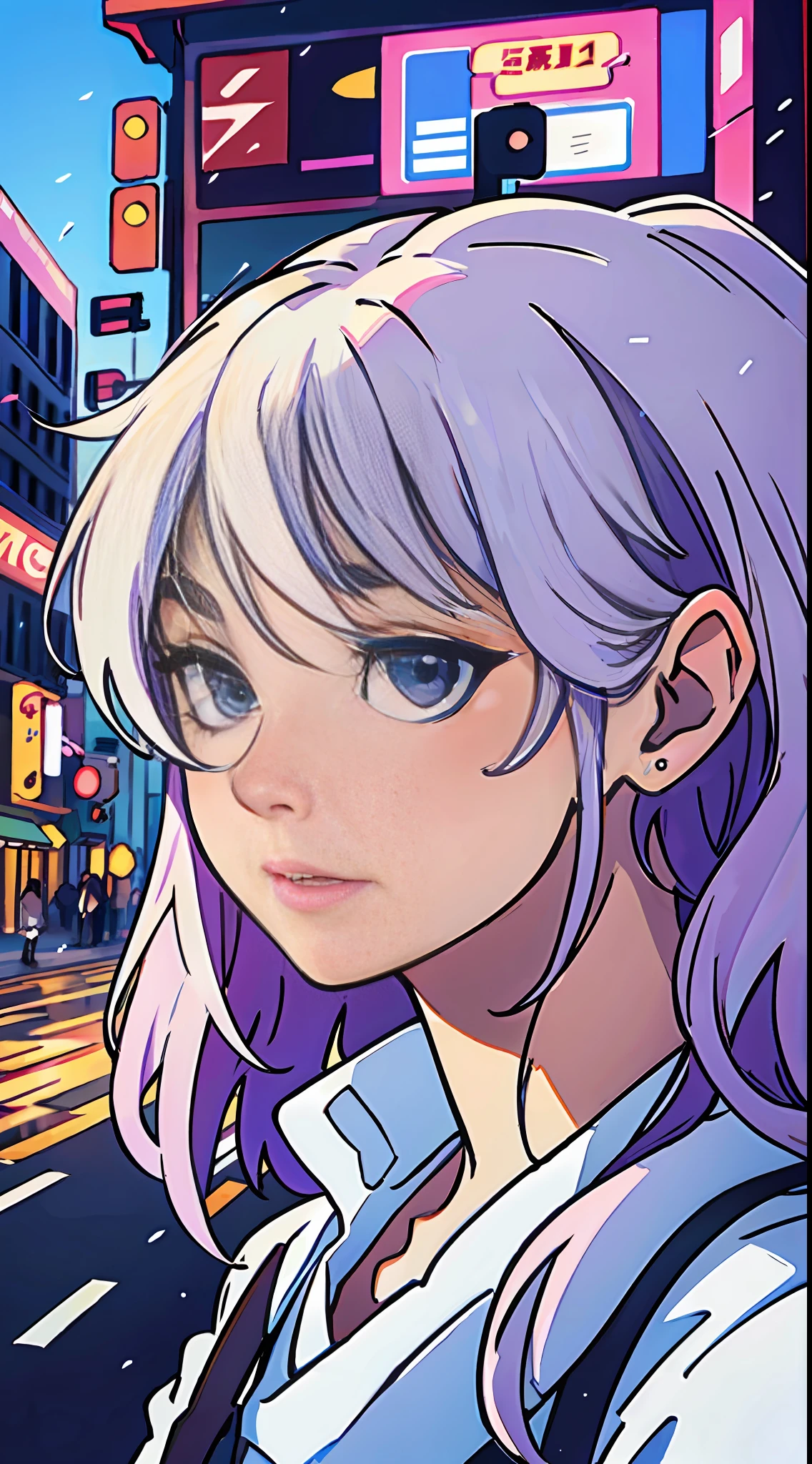 (best-quality:0.8),
(best-quality:0.8), perfect anime illustration, extreme closeup portrait of a pretty woman walking through the city