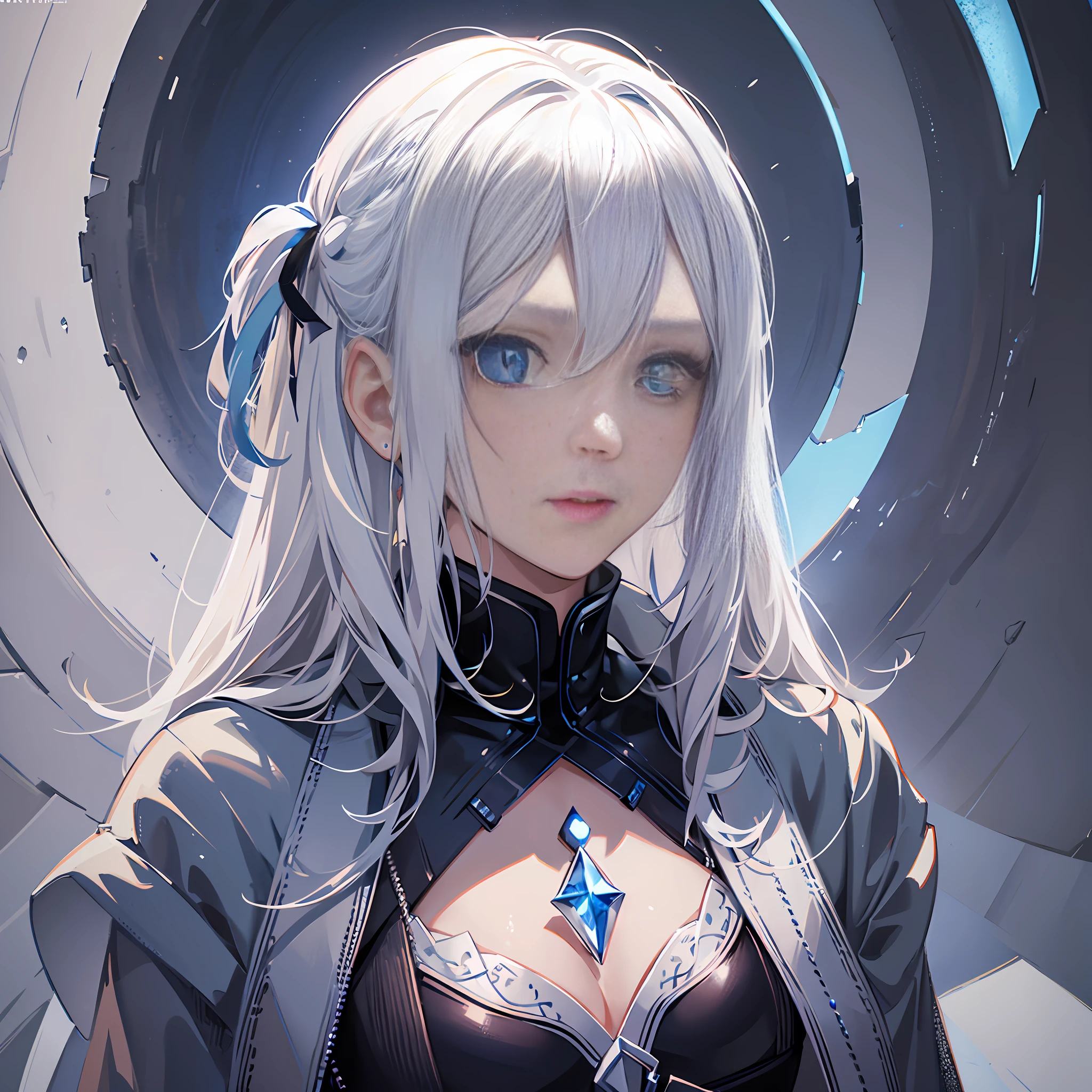 blue eyes, 1 girl, white hair, ahog, sky, chiaroscuro, cinematic lighting, ray tracing, romanticism, ultra hd, 8k, SUPER DETAIL, high detail, high quality, award-winning, best quality, high resolution, masterpiece, textured skin, ccurate