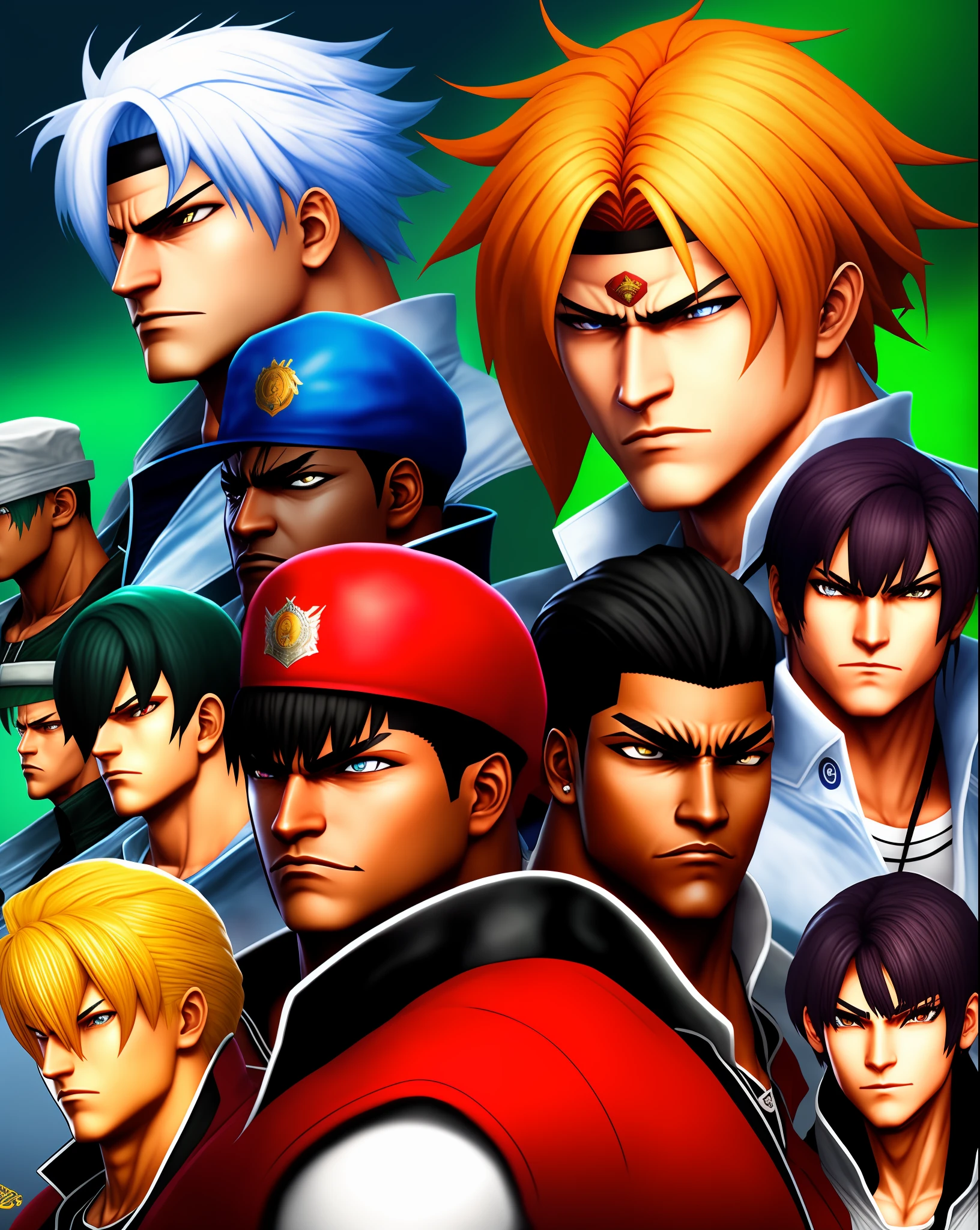 King of Fighters characters, portraits, sides,