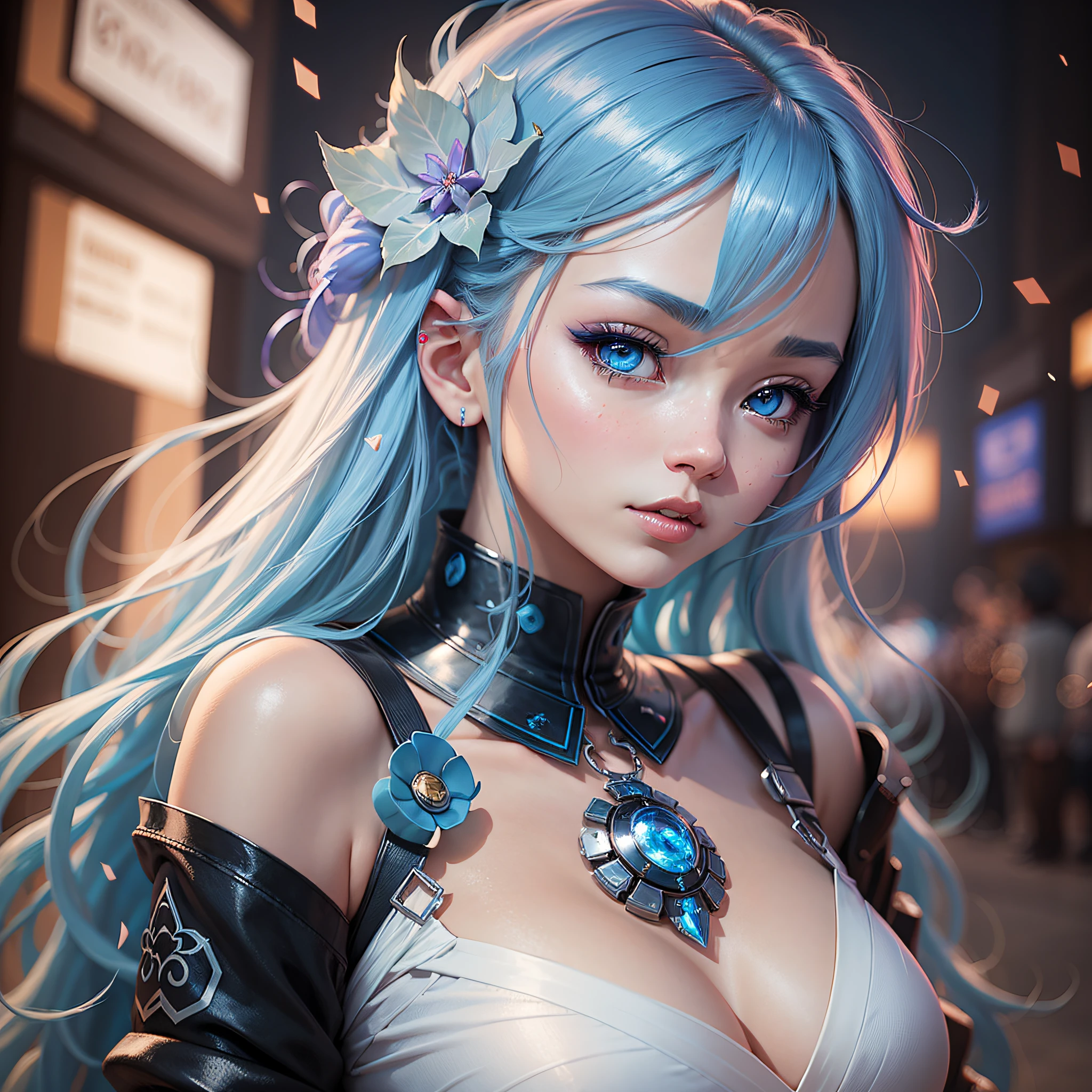 anime girl with blue hair and blue eyes in a white dress, beautiful avatar pictures, beautiful fantasy anime, anime style. 8k, anime style 4 k, artwork in the style of guweiz, ross tran 8 k, anime girl with cosmic hair, anime styled 3d, realistic anime artstyle, anime styled digital art, fantasy art style, inspired by Ross Tran --auto --s2
