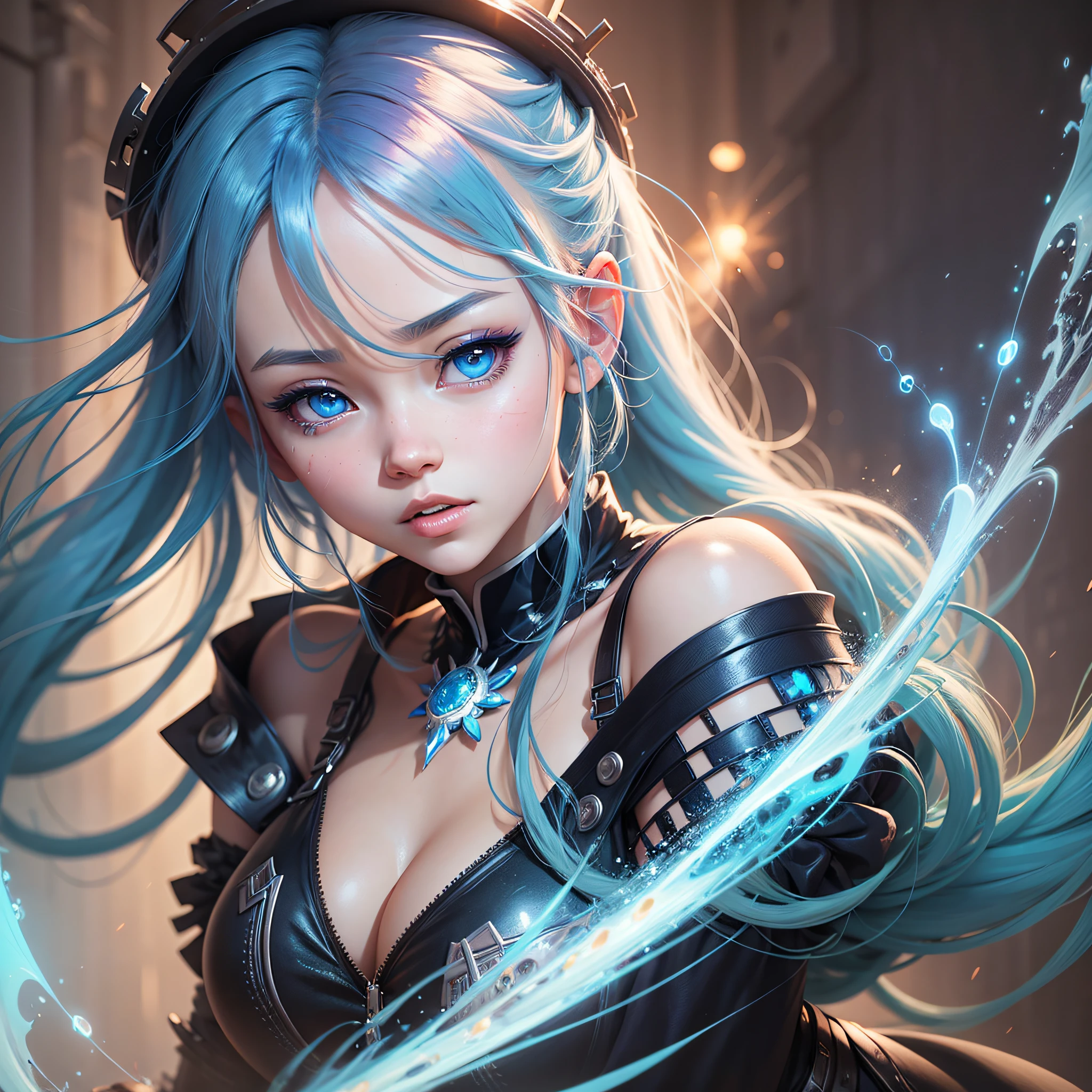 anime girl with blue hair and blue eyes in a white dress, beautiful avatar pictures, beautiful fantasy anime, anime style. 8k, anime style 4 k, artwork in the style of guweiz, ross tran 8 k, anime girl with cosmic hair, anime styled 3d, realistic anime artstyle, anime styled digital art, fantasy art style, inspired by Ross Tran --auto --s2