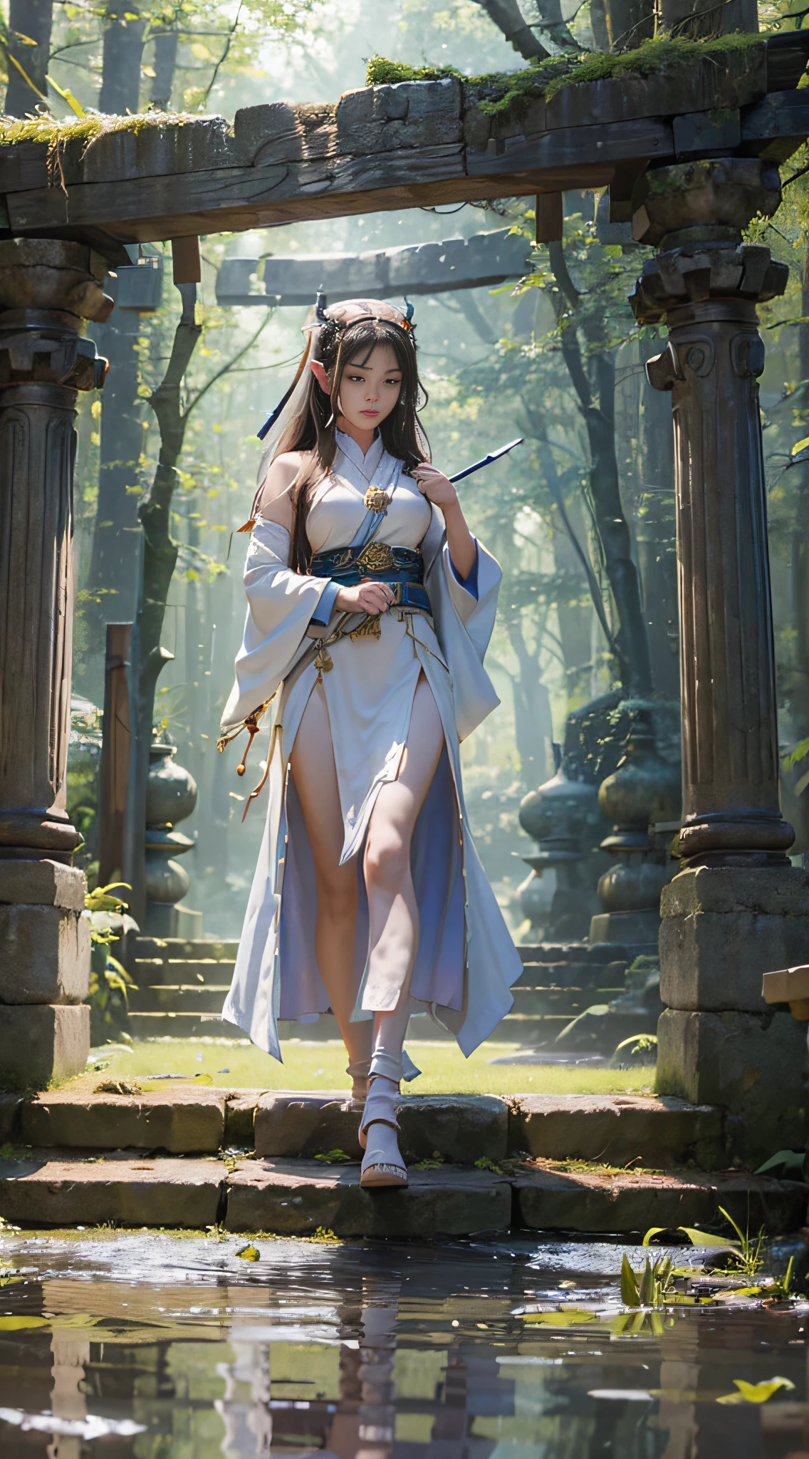 (1girl:1.3),solo,__body-parts__,
official art, unity 8k wallpaper, ultra detailed, beautiful and aesthetic, beautiful, masterpiece, best quality,Fantastical Atmosphere, Calming Palette, Tranquil Mood, Soft Shading,
Miko priestess, charm spell, talisman familiar, shrine maiden duties,