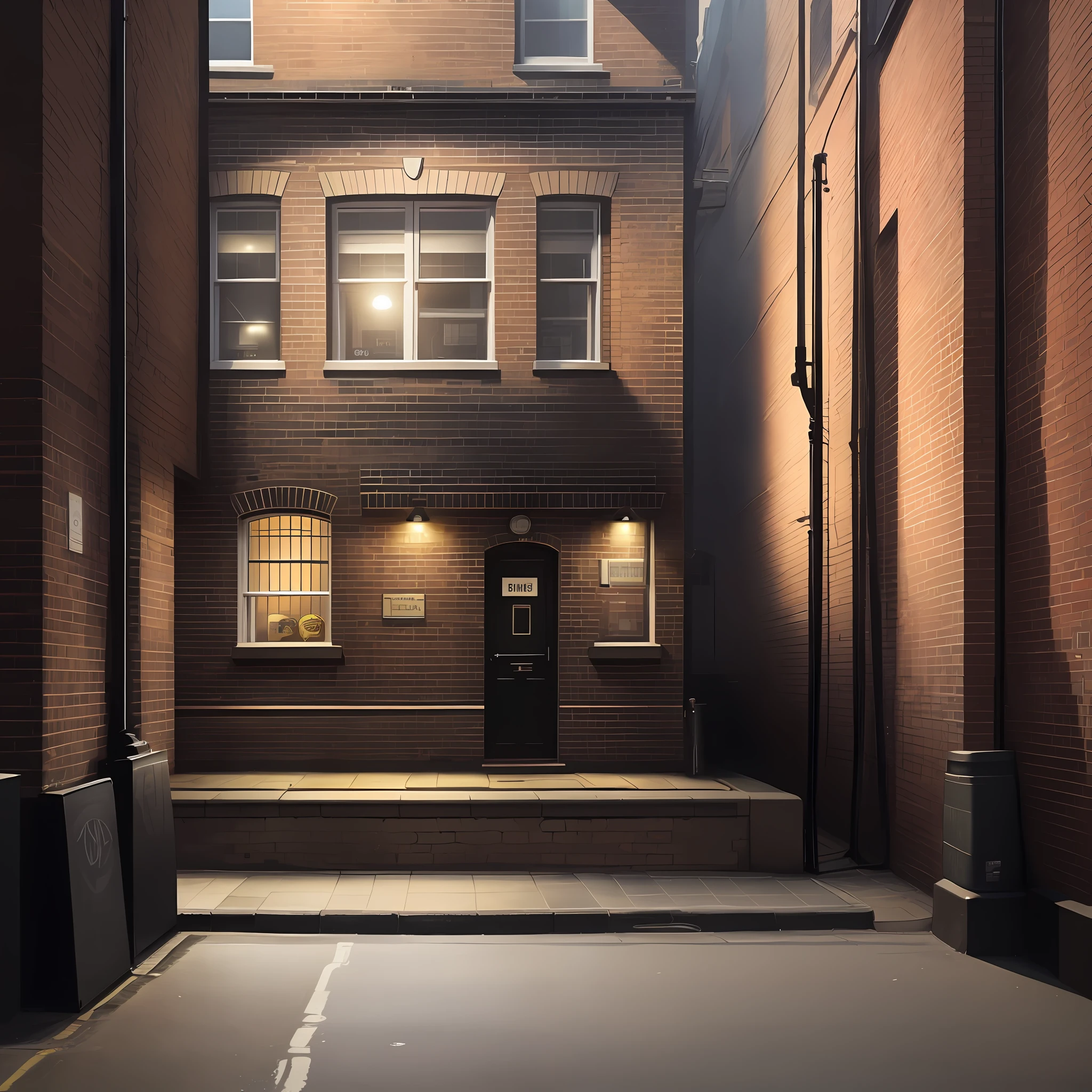 The exterior of a nightclub, with brick walls and a london taxi cab
