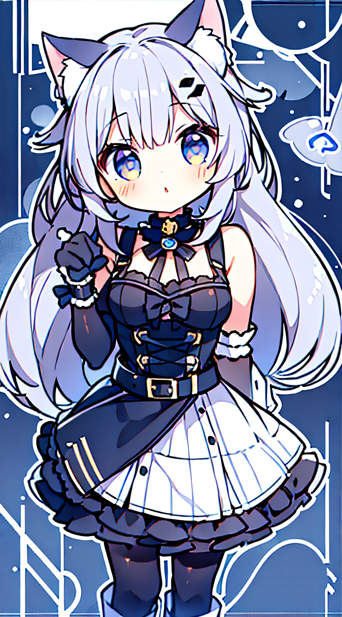 1girl,cat ears,(chibi:1.2),spoken question mark,
