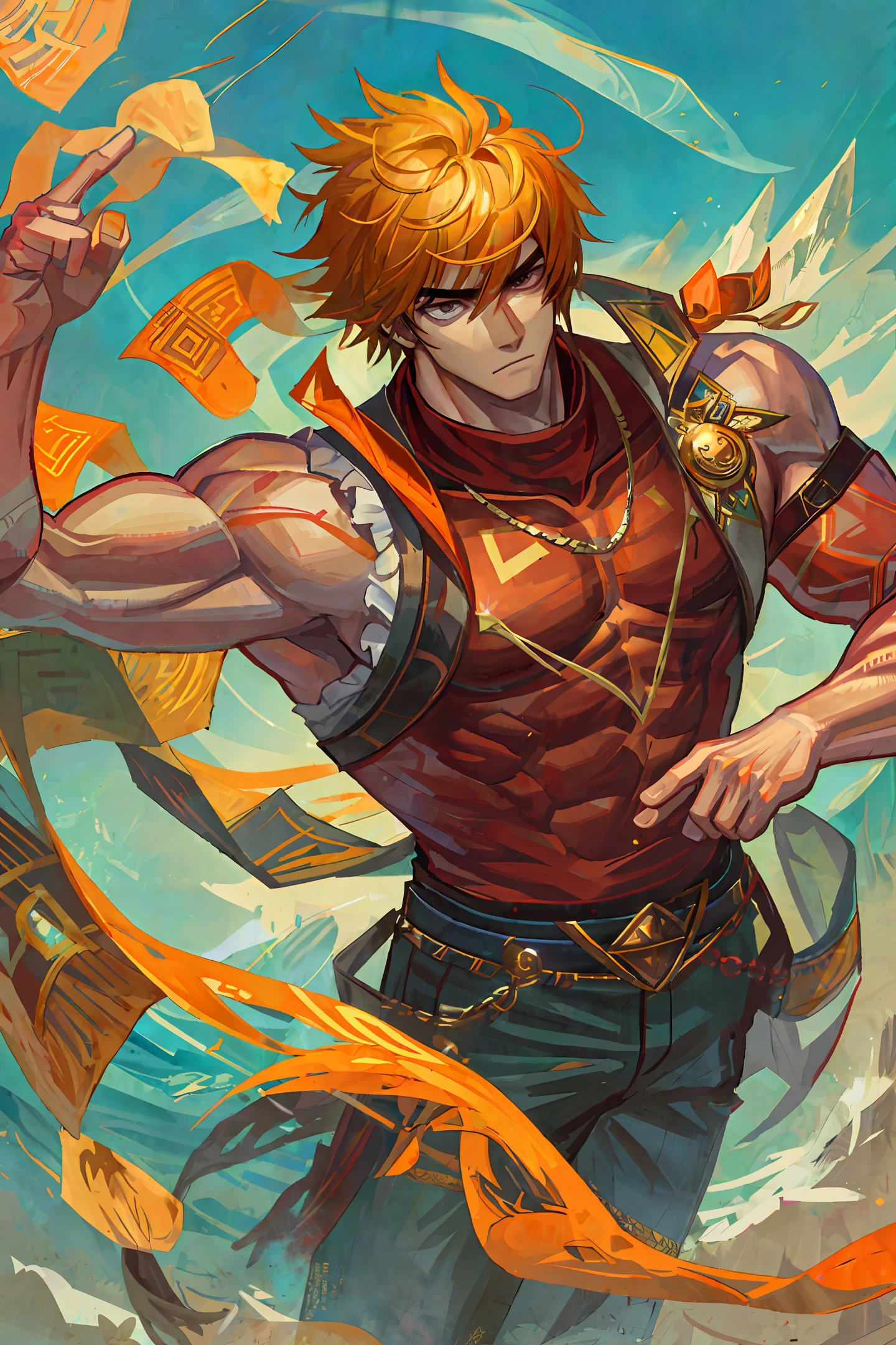 Male college student muscular handsome sullen