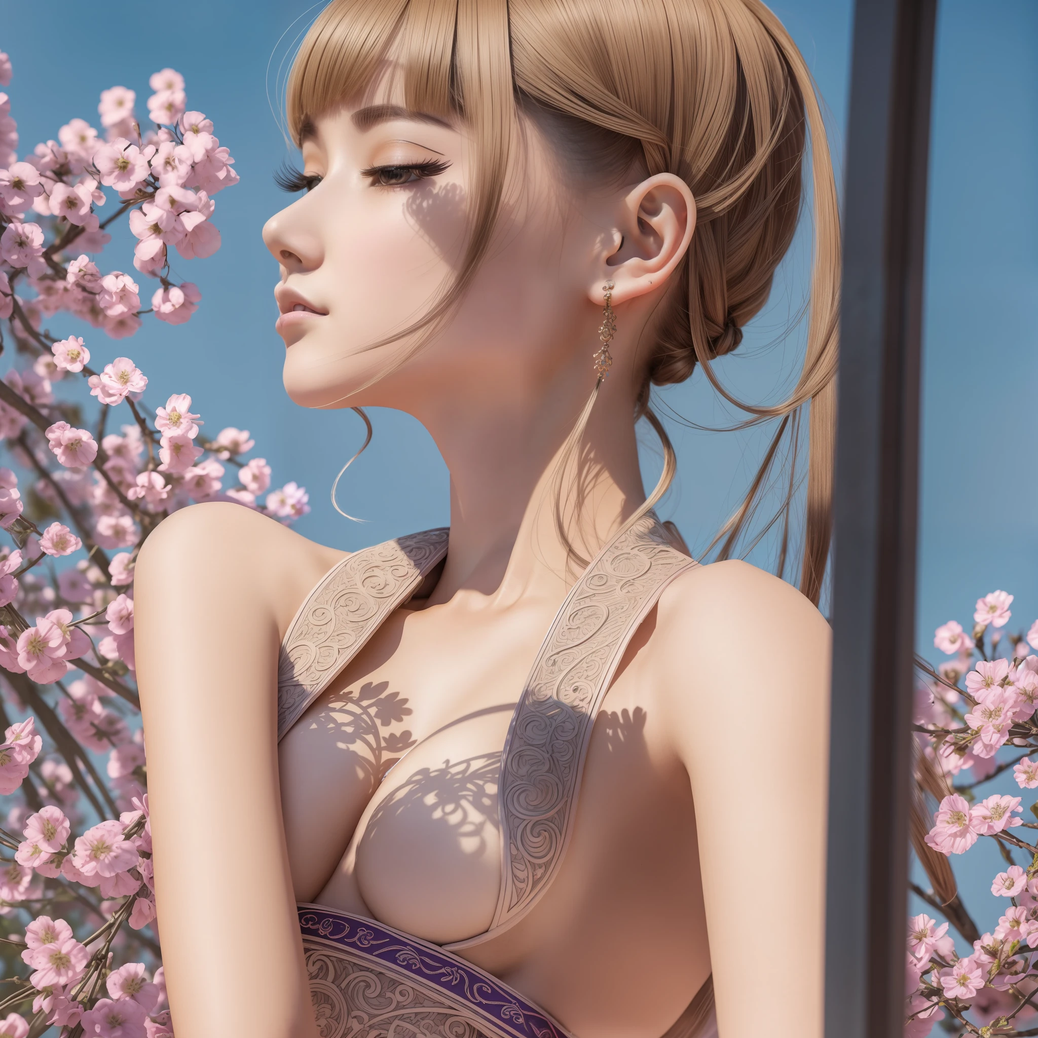Highly detailed RAW color Photo, of (1 Polish girl, 50s hairdo), toned physique, (elegant, beautiful face), (retrofuturism), mechanical, gears, (detailed skin), (oil:0.6), (tesla coil:0.4), (Nixie tube:0.8), (highly detailed, hyperdetailed, intricate), (bloom:0.4), soft lighting, (side lighting:0.8), 8k, shadow casting, full body, open pose, zoom out, photographed on a Leica 10772 M-P, 85mm macro lens, F/8 aperture, film still, (Student, sexy), short hair, fashionable cloth, y2k, (on bed, lying face down, sleeping in the position, (detailed bedroom)), lora:koreanDollLikeness_v15:0.4>,nsfw, (cool), from behind, (extremely detailed face) (very detailed and expressive eyes), finely detailed small breasts finely detailed small nipple finely detailed, sexy round ass, beautiful long legs, (Hanfu) revealing clothes, breasts out, looking at viewer outdoor day, --auto --s2