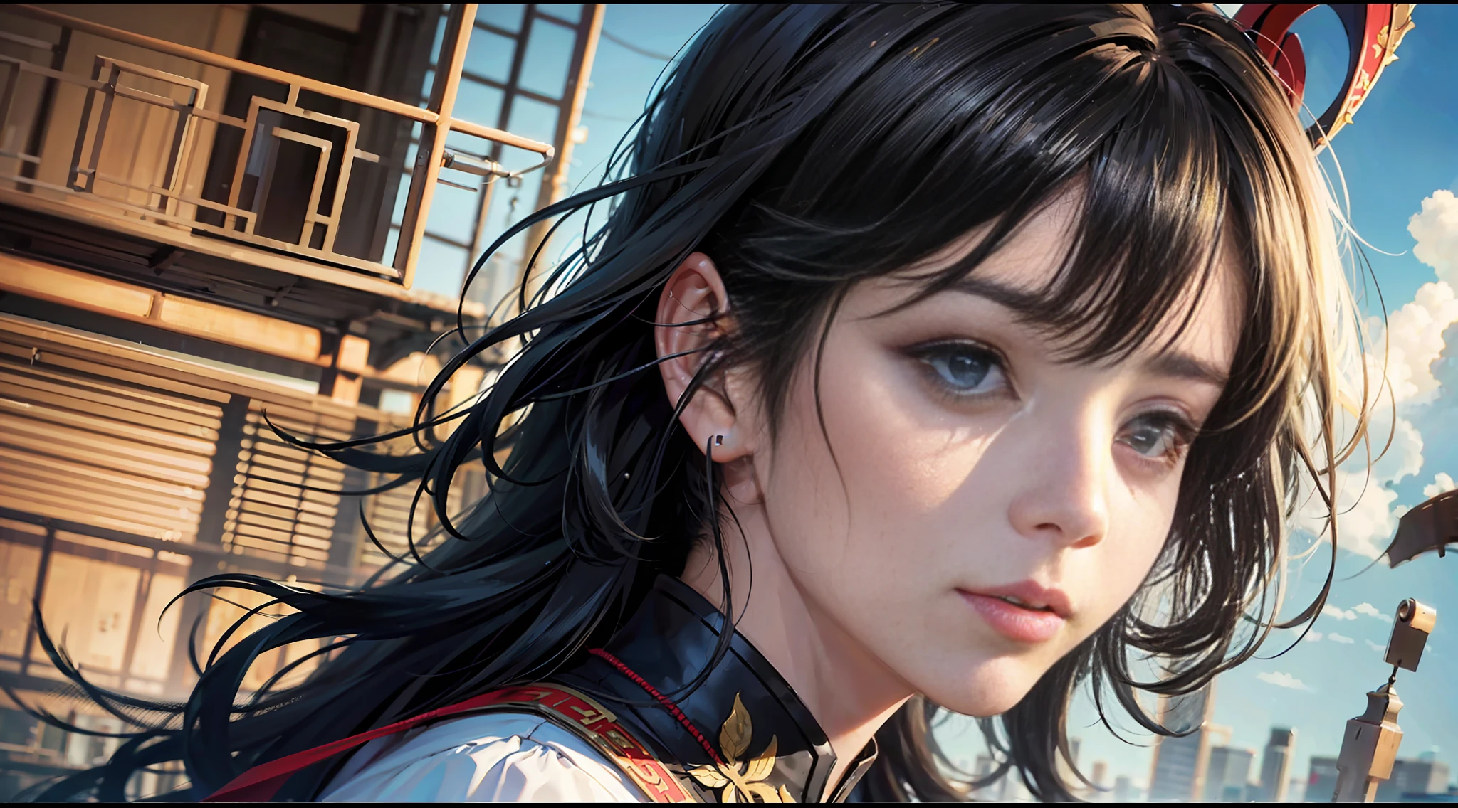 敦煌风格,佛教,仙女,飞扬的丝带,black hair, Surrealism, god rays, ray tracing, UHD, anatomically correct, super detail, high details, textured skin,跳舞,