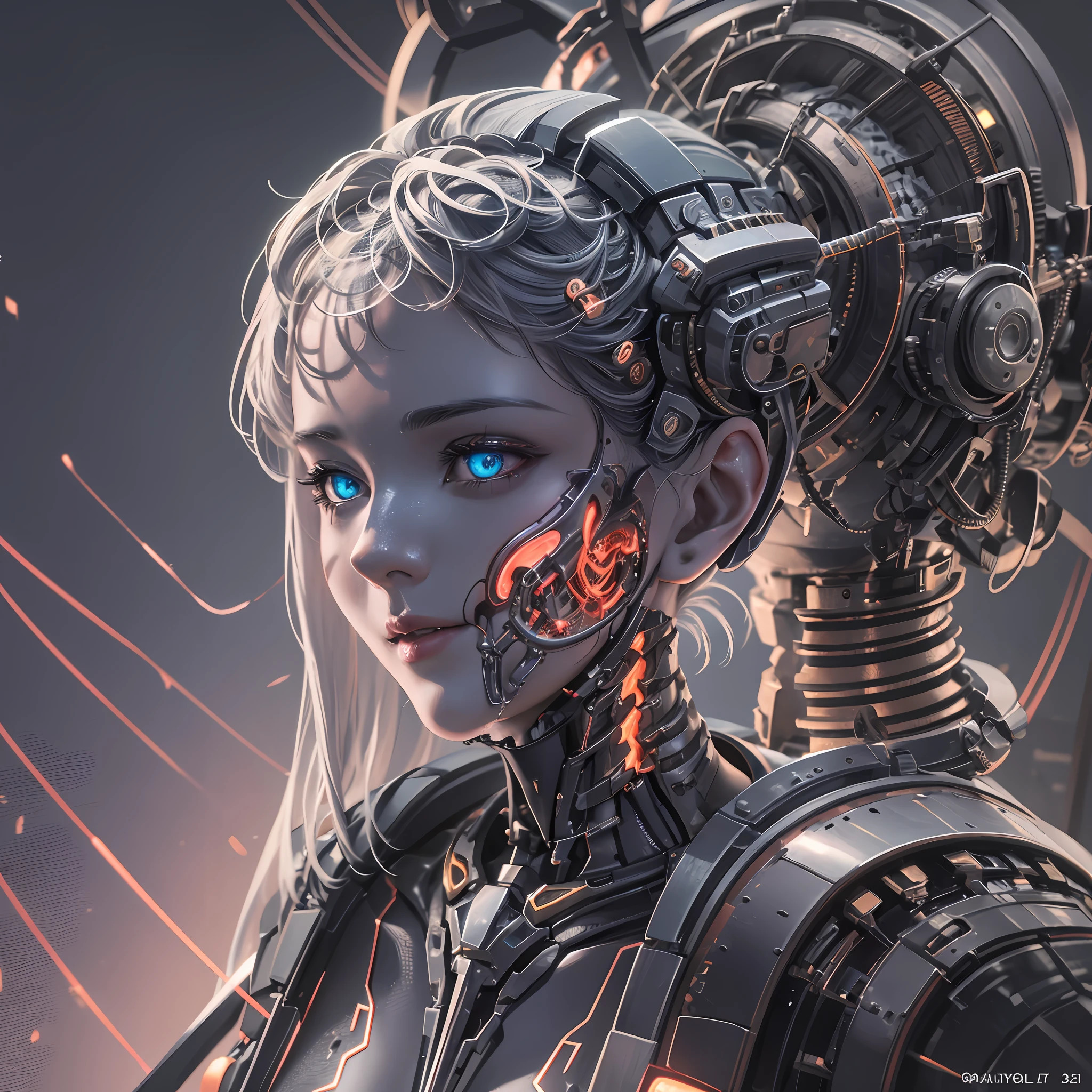 1. Mechanical Girl, (Ultra-Realistic Detail)), Portrait, Global Illumination, Shadows, Octane Rendering, 8K, Ultra Sharp, Metal, Intricate Ornament Details, Cold Colors, Oriental Details, Braids, Very Intricate Details, Realistic Light, CGSoation Trends, Glowing Eyes, Facing the Camera, Neon Details, Mechanical Limbs, futuristic visor, blood vessels connected to tubes, mechanical vertebrae attached to the back, mechanical cervical attachment to the neck, sitting, wires and cables that connect to the head --auto --s2