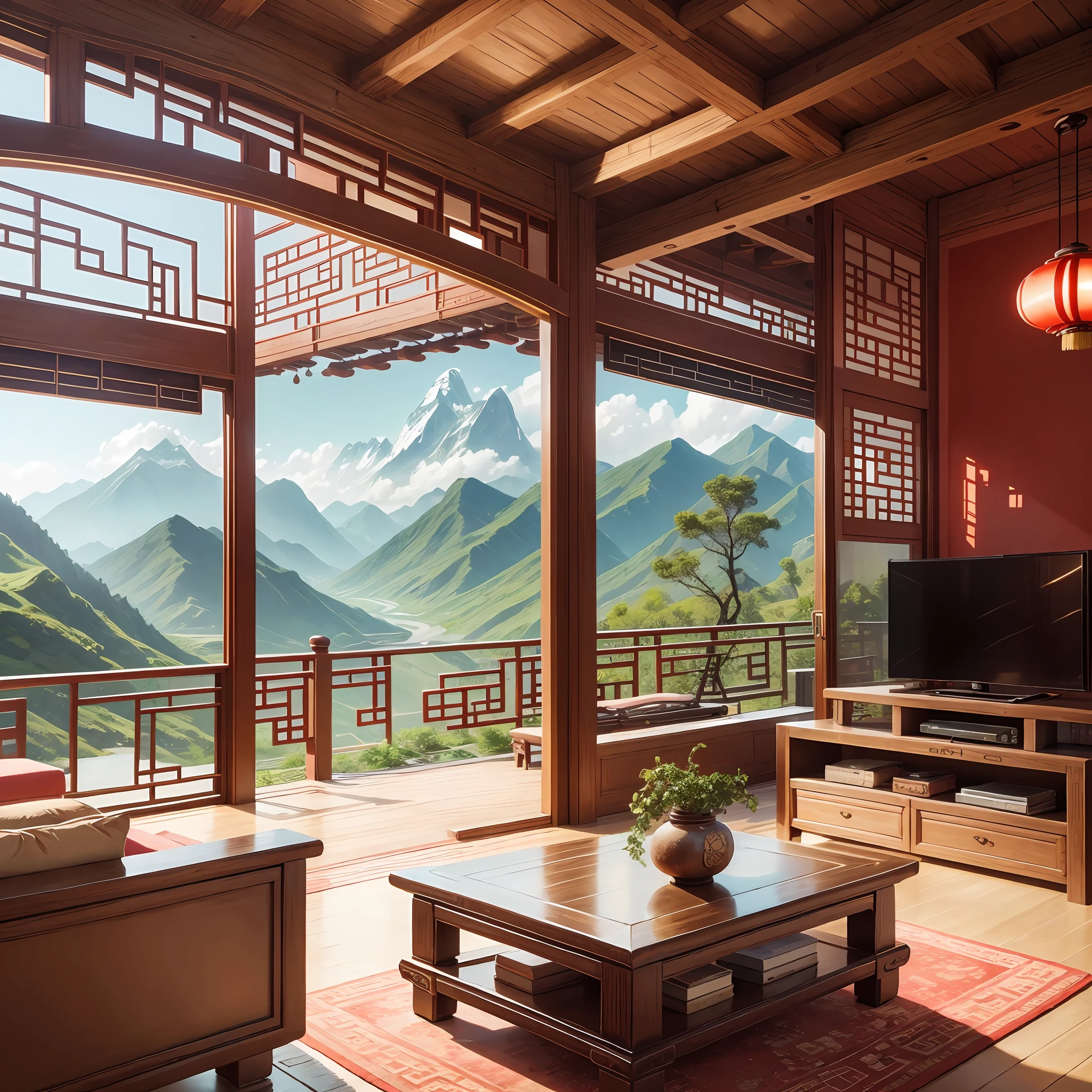 A beautiful Chinese loft between the beautiful mountains and rivers --auto --s2