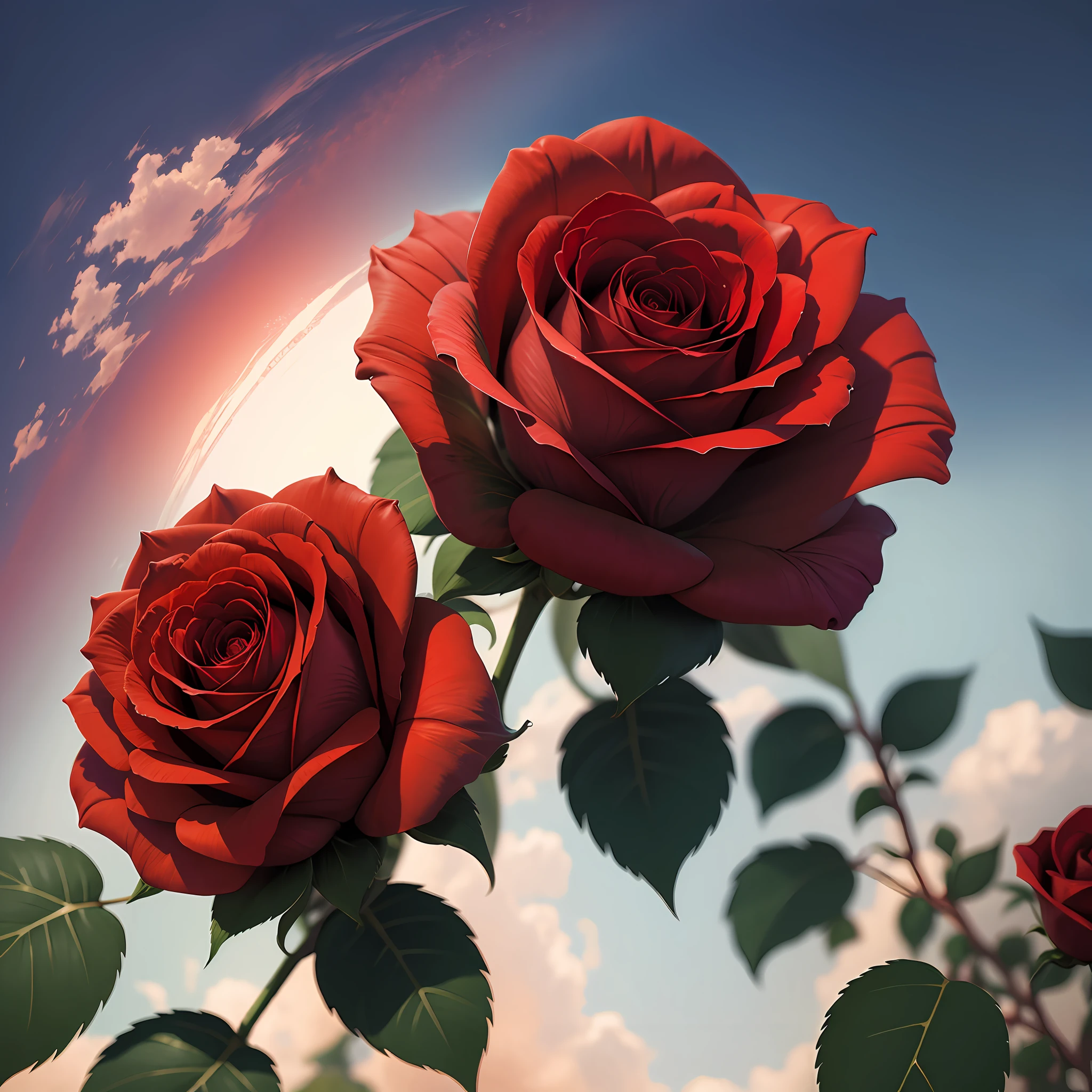 red roses in centre of the sky --auto --s2