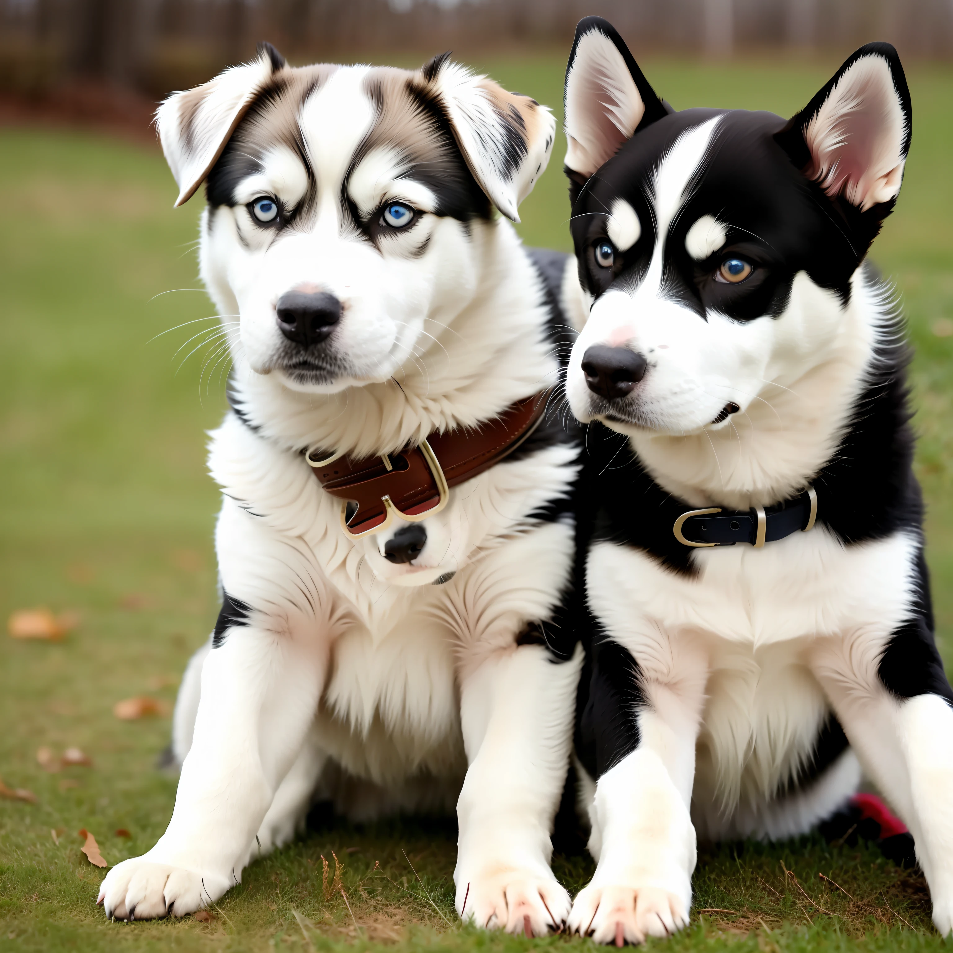 Siberian Husky and English Pointer mix, dog, masterpiece, front