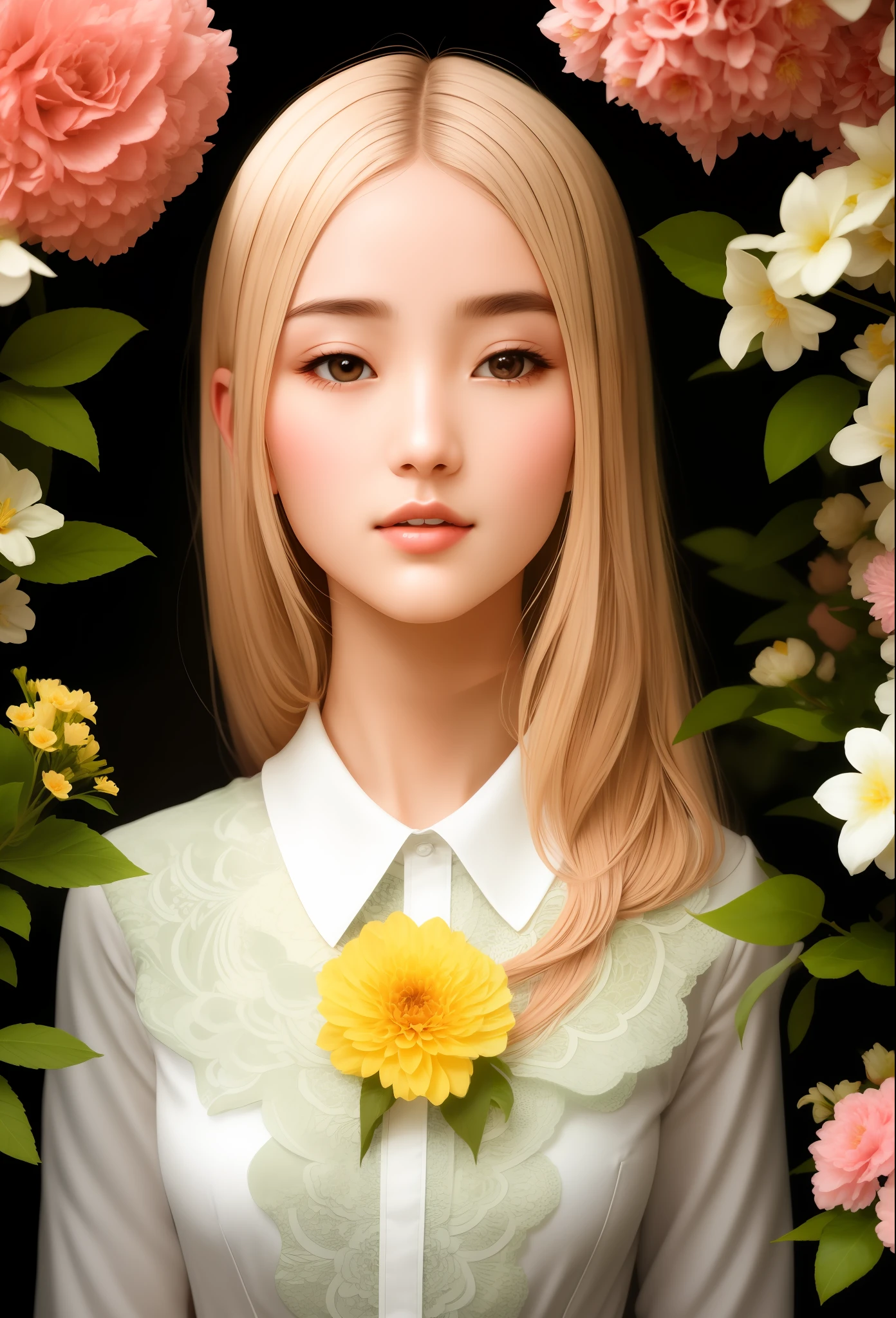 The 23-year-old pure school flower has delicate facial features and detailed body expressions.