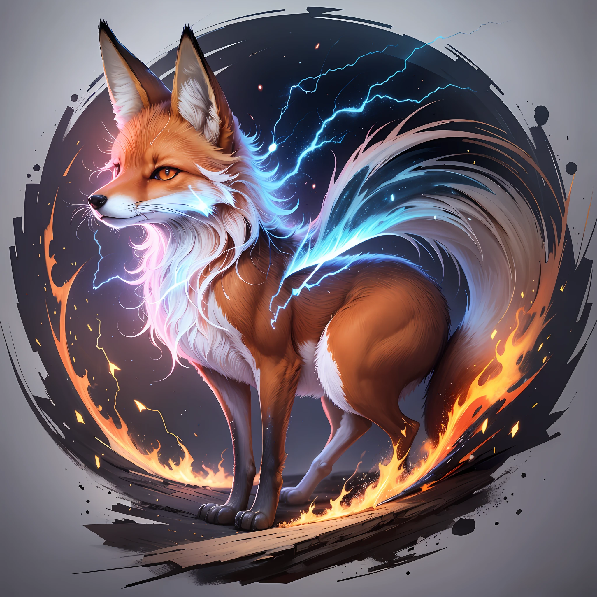 Fox. Wear flames on your body. Wear lightning on your body. Howling. --auto --s2