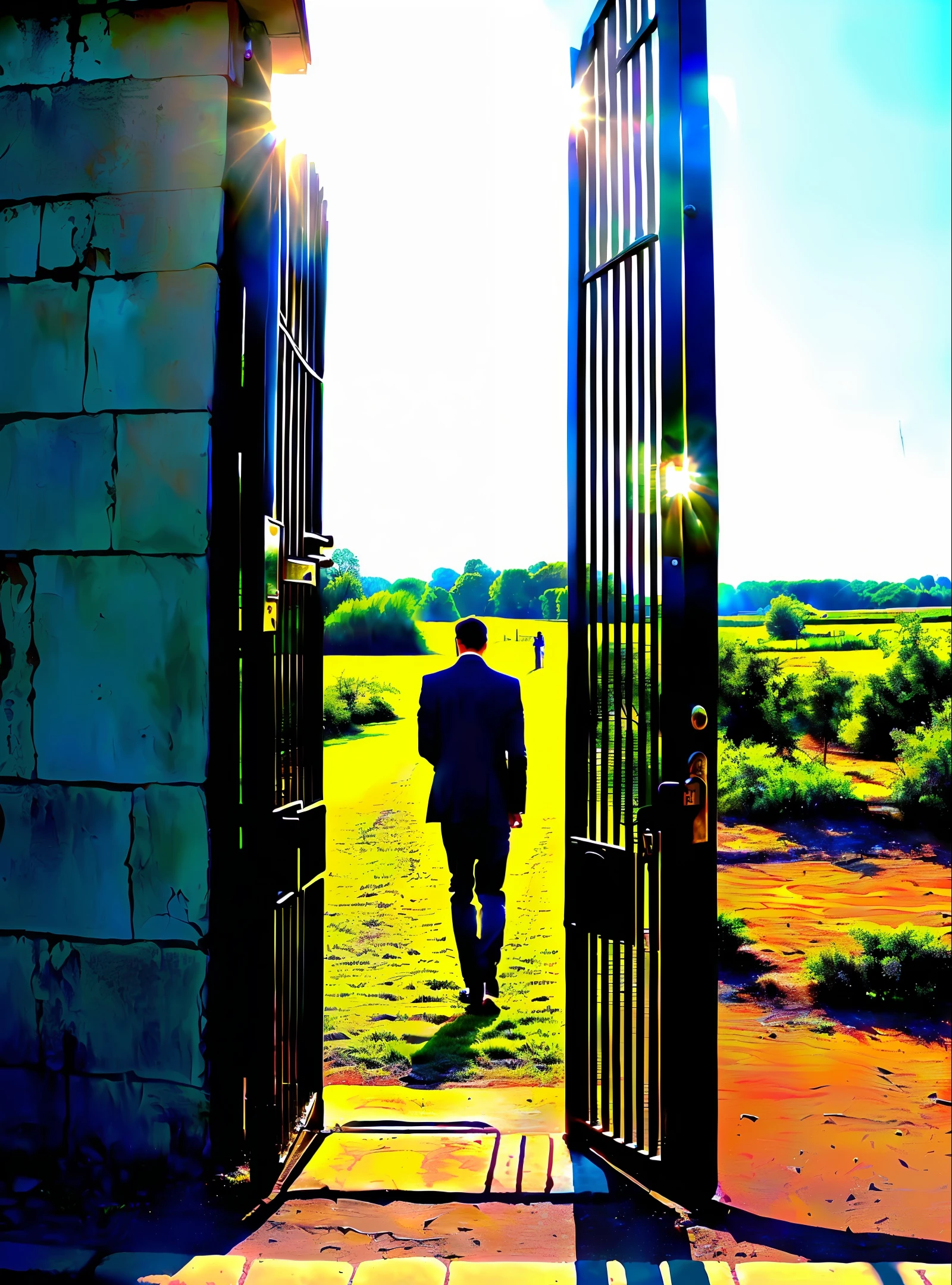 Hotels, sunshine, gates, men, loneliness, wandering