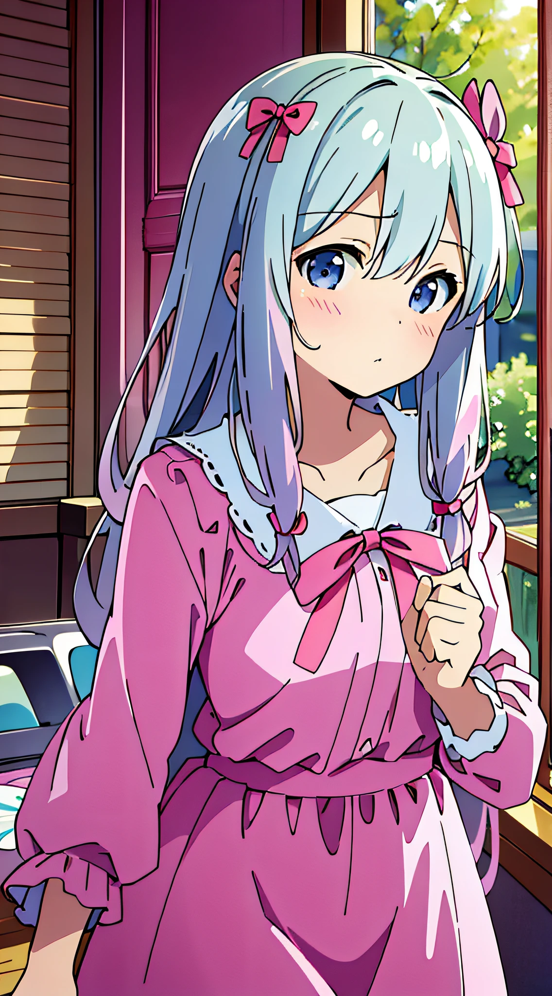 Masterpiece, best quality, izumi_sagiri, pink, stunning