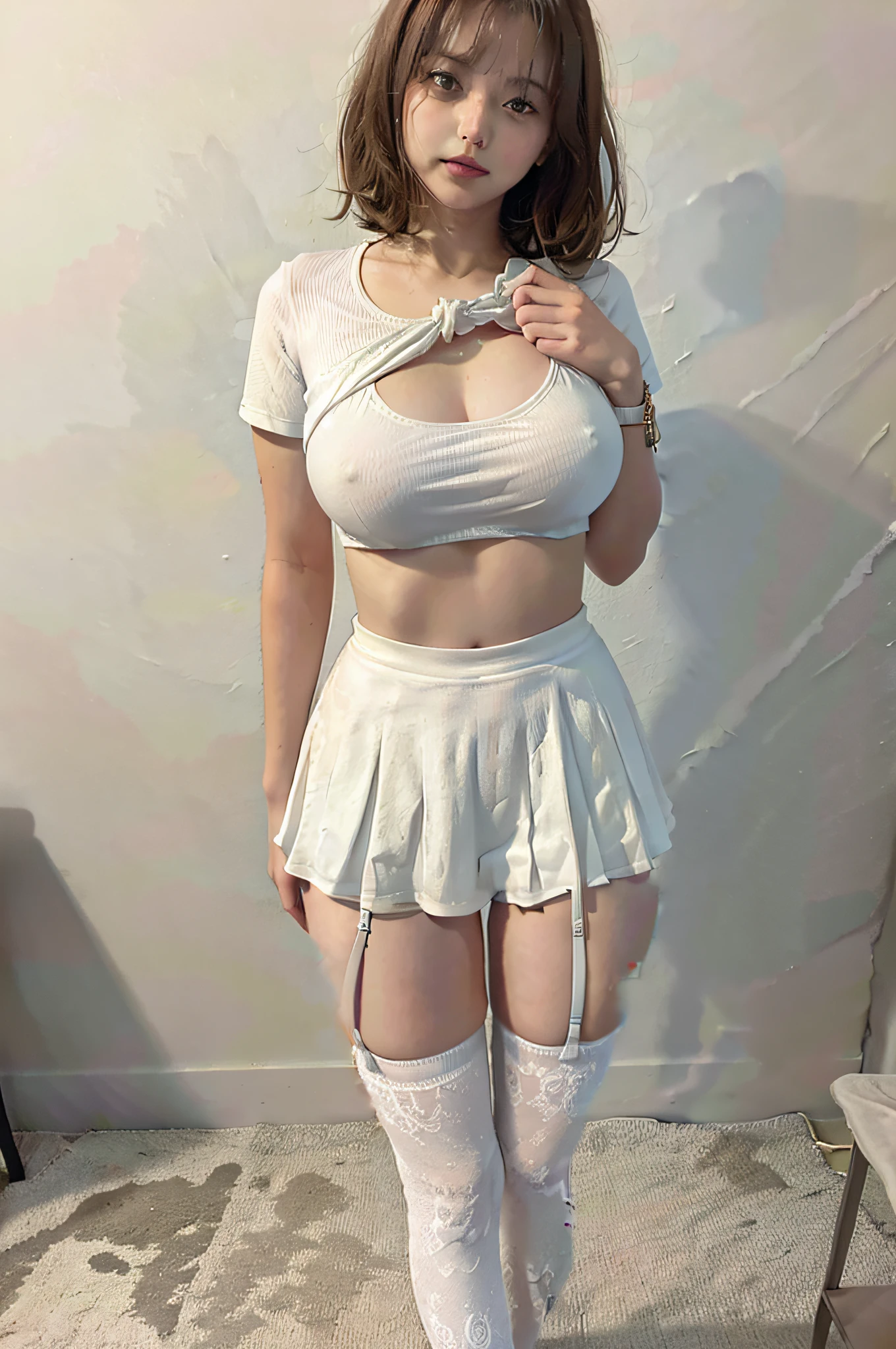 White suspender stockings