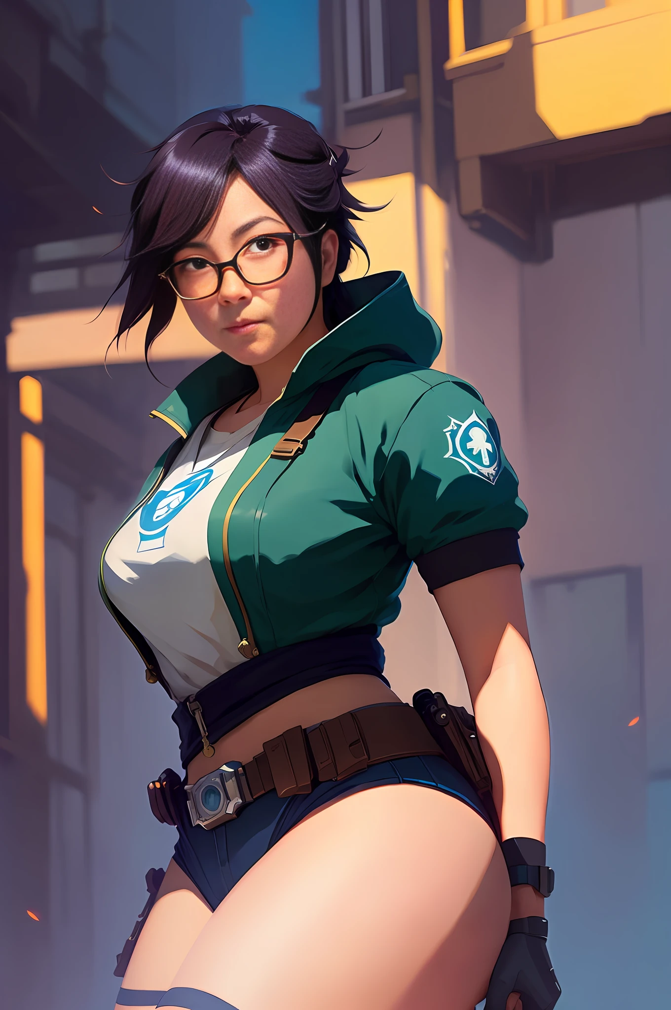 Mei from Overwatch, sexy, fanart, battle pose, amazing details, color correction, (glowing haze), (soft glow) digital art rendering, anime, Pixar style, by Rossdraws, Wlop, Ilya Kuvshinov, 8k, model shoot style, (extremely detailed CG unit 8k wallpaper), high detail, sharp focus, dramatic, photorealistic painting by Ed Blinkey, Atey Ghailan, Studio Ghibli, by Jeremy Mann, Greg Manchess, Antonio Moro, trending on ArtStation, trending on CGSociety, Intricate, photorealistic painting by Midjourney and Greg Rutkowski