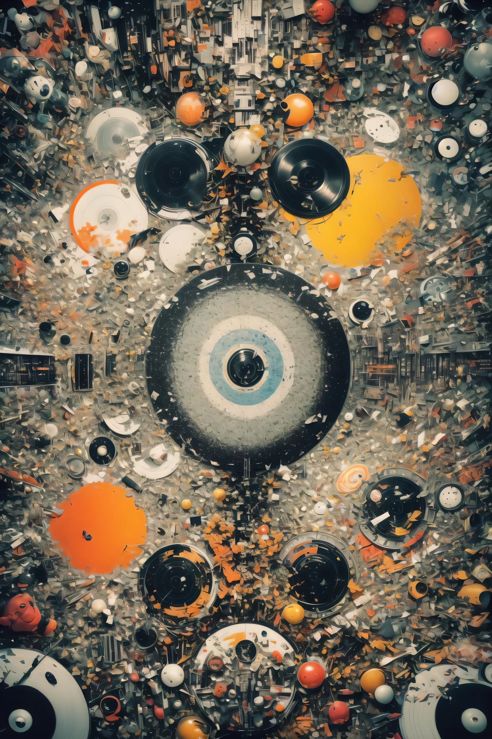 masterpiece, best quality, (Turntables:1.25), Inverted Reality, Kaleidoscopic Abstraction, Fragmented Perspective
