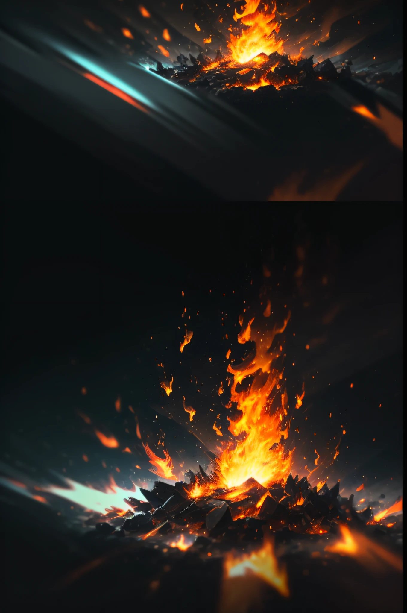 Flames, shocking effects, hyper-detail, fire sources, flames, --auto --s2