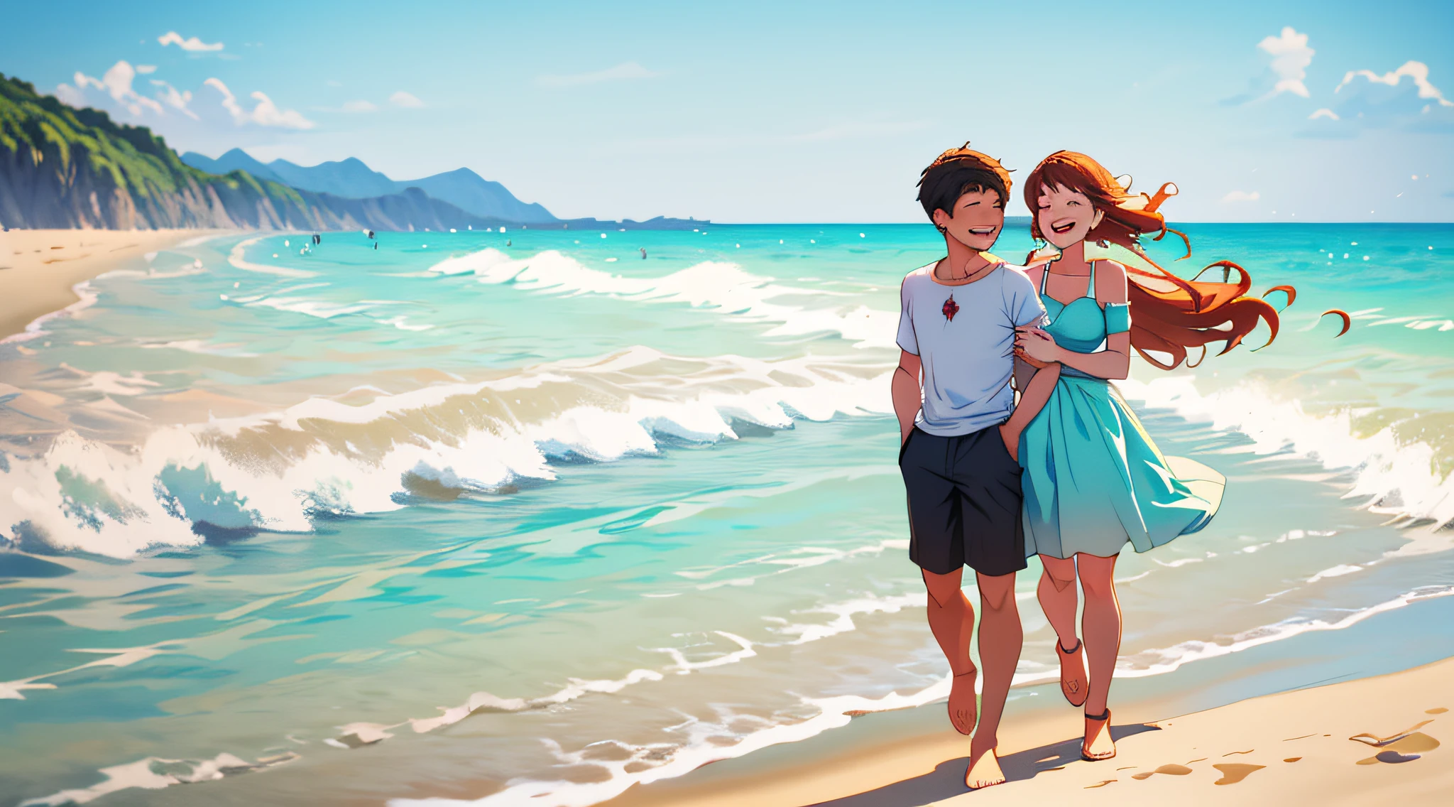 (Masterpiece, best quality), couple, happiness, beach
