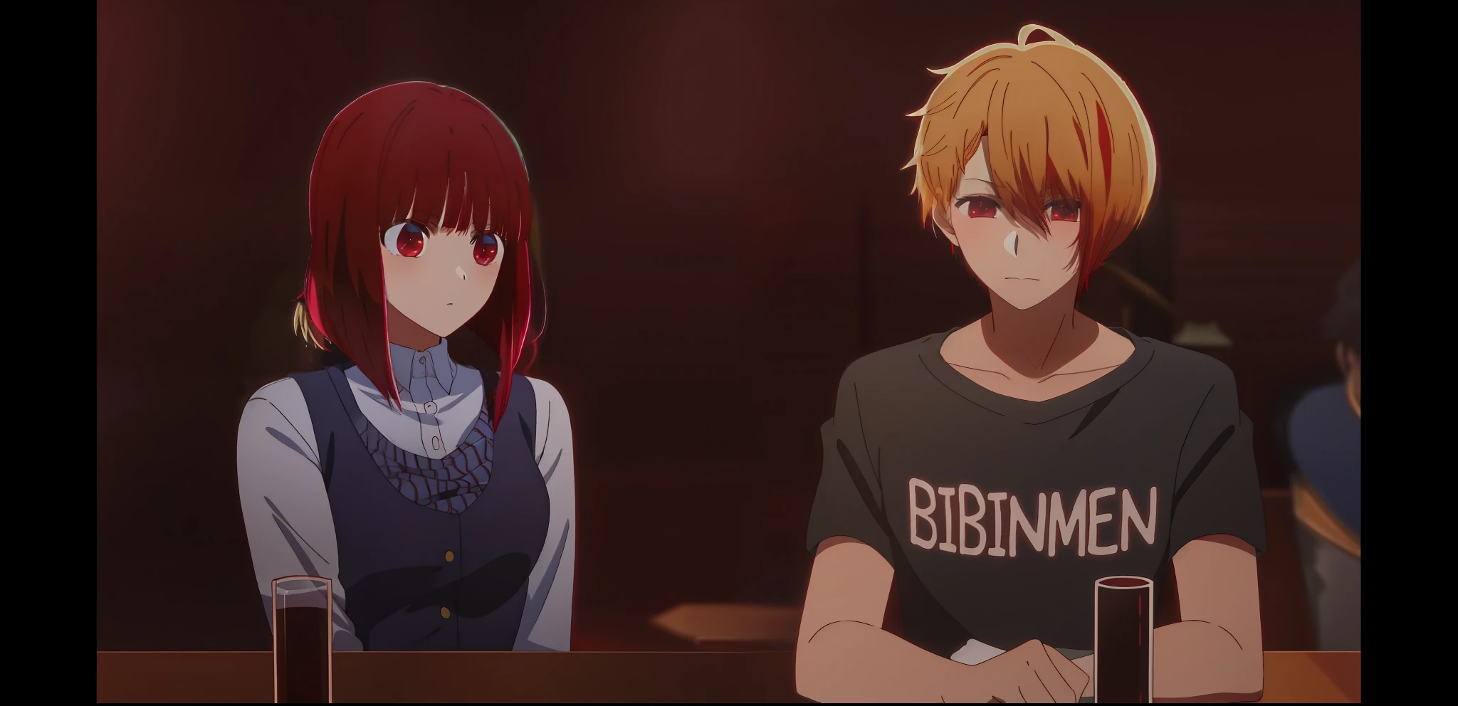 Arima Kana, red hair, red eyes, anime,