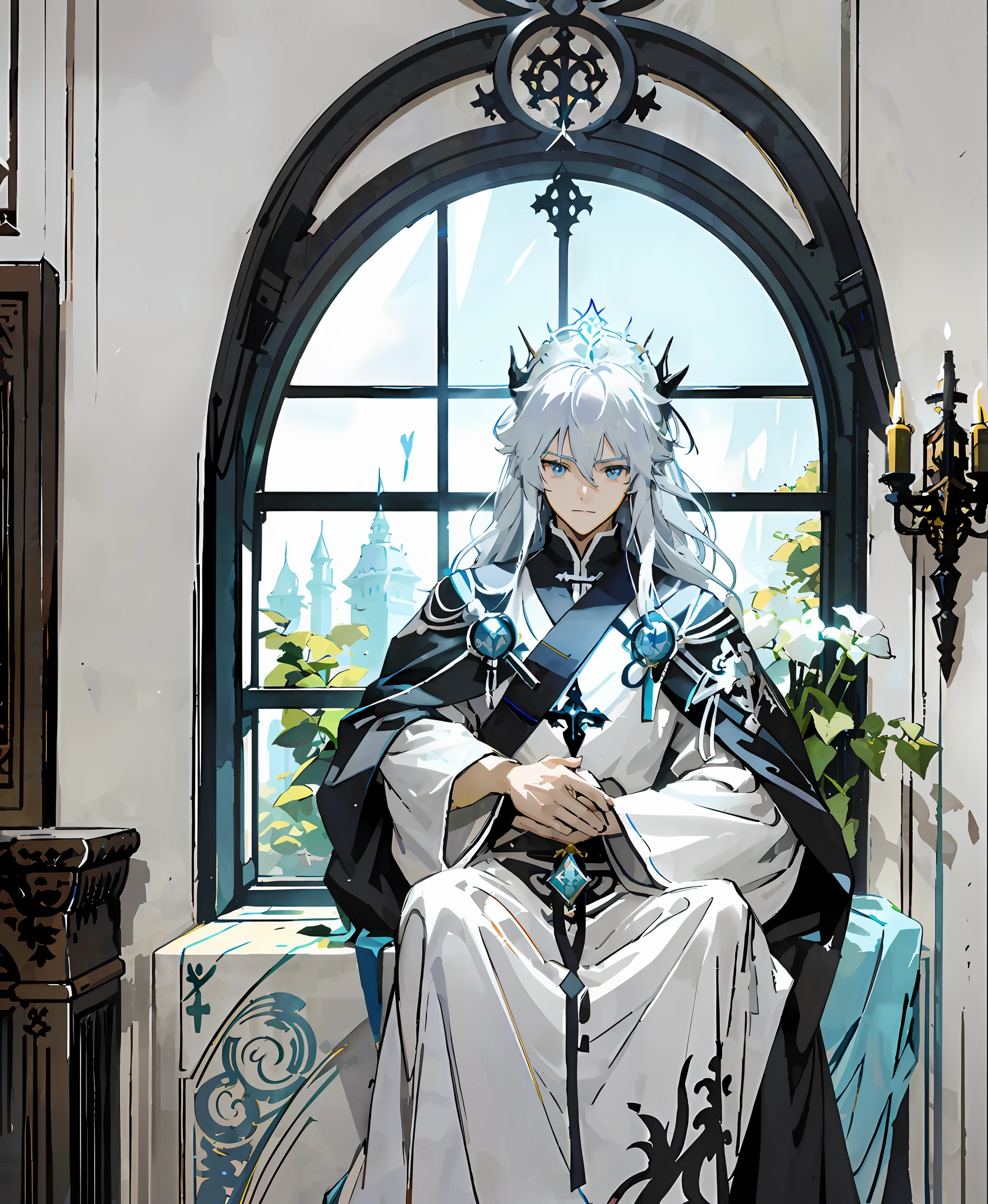 Extremely detailed anime character paintings, holding swords on the windowsill, white-haired gods, popes, male popes, Genshin and Fus Rei and other archival-level characters, full of key anime art such as Shigeri Sojima illustrations, Casimir art, etc., the whole process is high-energy and meticulous, feel the Kokiyo and official character art from the night of the ark, Genshin impact, and climb to the top of the Pixiv daily rankings together.