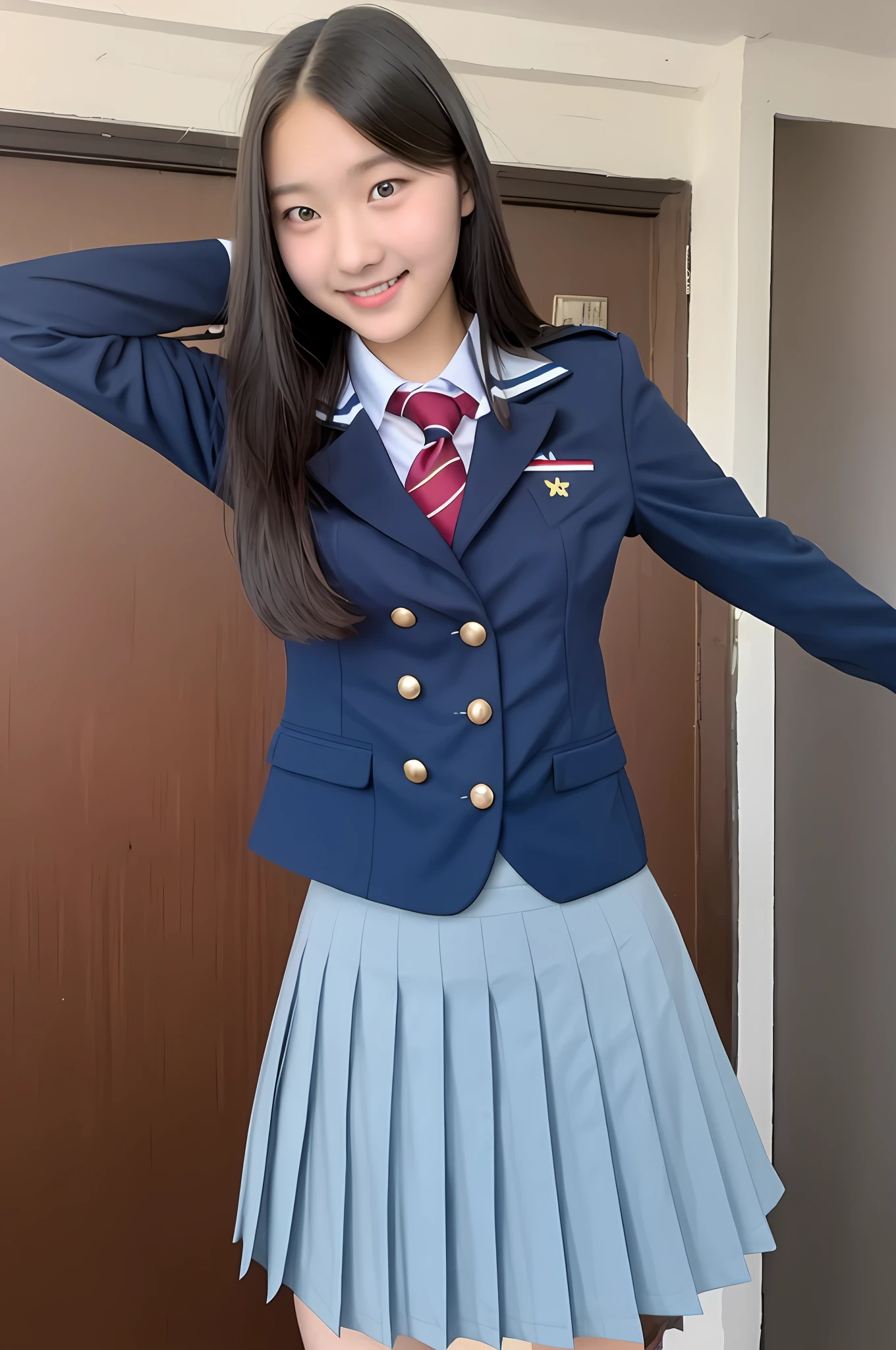 high school student, uniform, sexy, bra