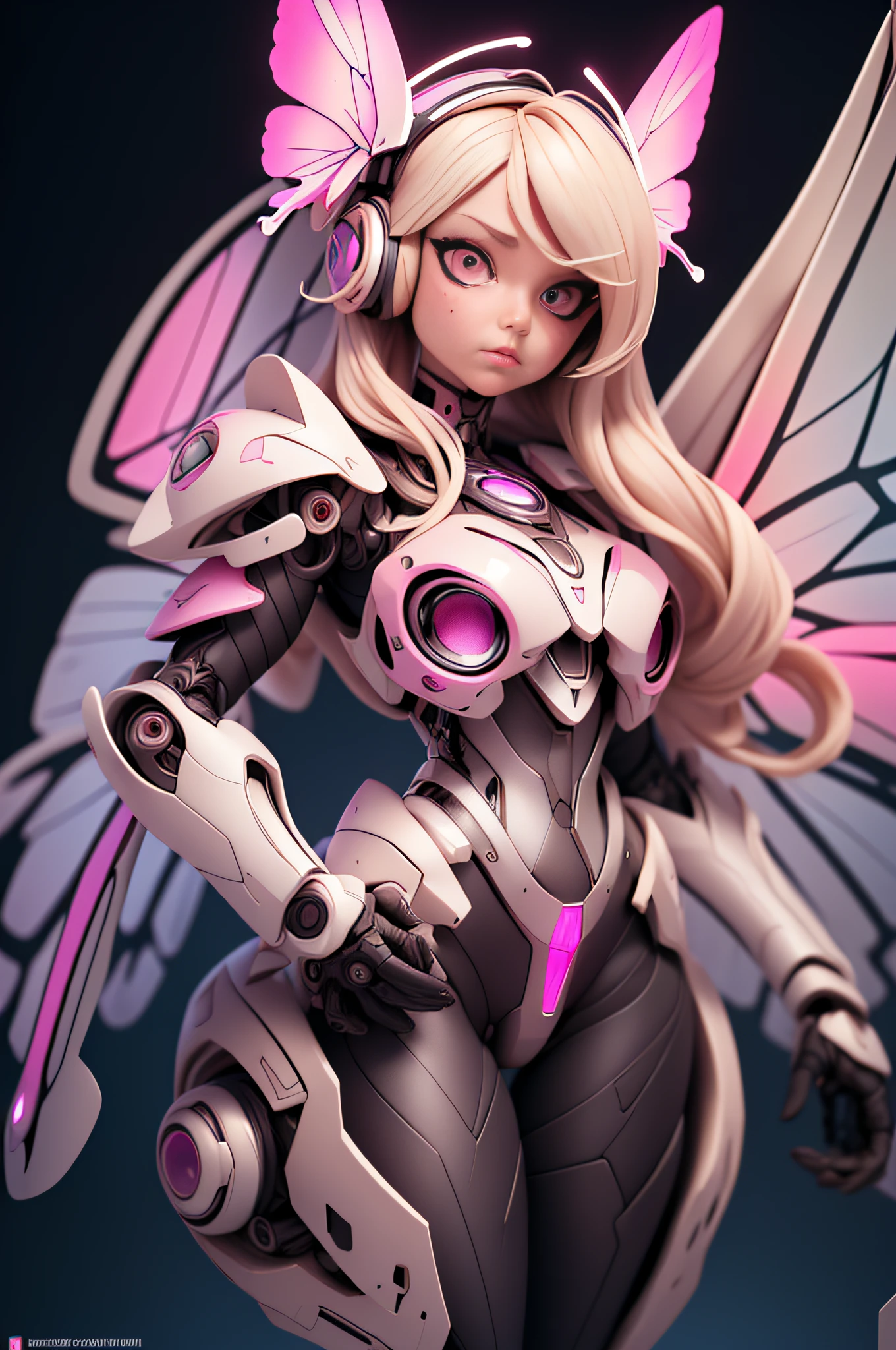 [Detailed illustrations, art based on extremely ideal anatomy, very detailed and detailed drawings, slow and delicate lines, realistic texture expression],(((Color tressed lines)),(Artwork with outstanding craftsmanship),(Laboratory background),HENTAI ANIME [CYBERGirl Beauty ((slender))  (Wavy platinum blonde)] Cyborg,(( Butterfly wings) Magenta pink Papillon Cyber Armor Cyber Headset ((Transparent Material) Aurora Armor)),(Science Fiction Mechanical Bioengineering),((Fine and Beautiful Skin Expression (Transparency))),(Perfect and Beautiful Face,Realistic Face Details),(Perfect Eyes (Realistic Eye Details (Beautiful Iris Drawn in Detail) (Sharp Pupil))),( Perfectly proportioned proportions)),(Design built to a high level,((Advanced structural understanding)),Ideal color coordination),((Complex decoration (Ultra-dense detail))),(Detail,High Definition),[Ultra-precision detail,HighQuality,High Resolution,(Multilayer texture))],(Accurate simulation of light-material interactions, Understanding of air flow, mechanically correct expression))), ((visual art that conveys a sense of narrative)).