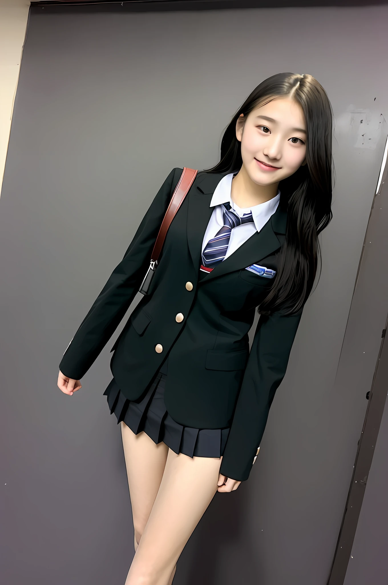 high school student, uniform, sexy, bra
