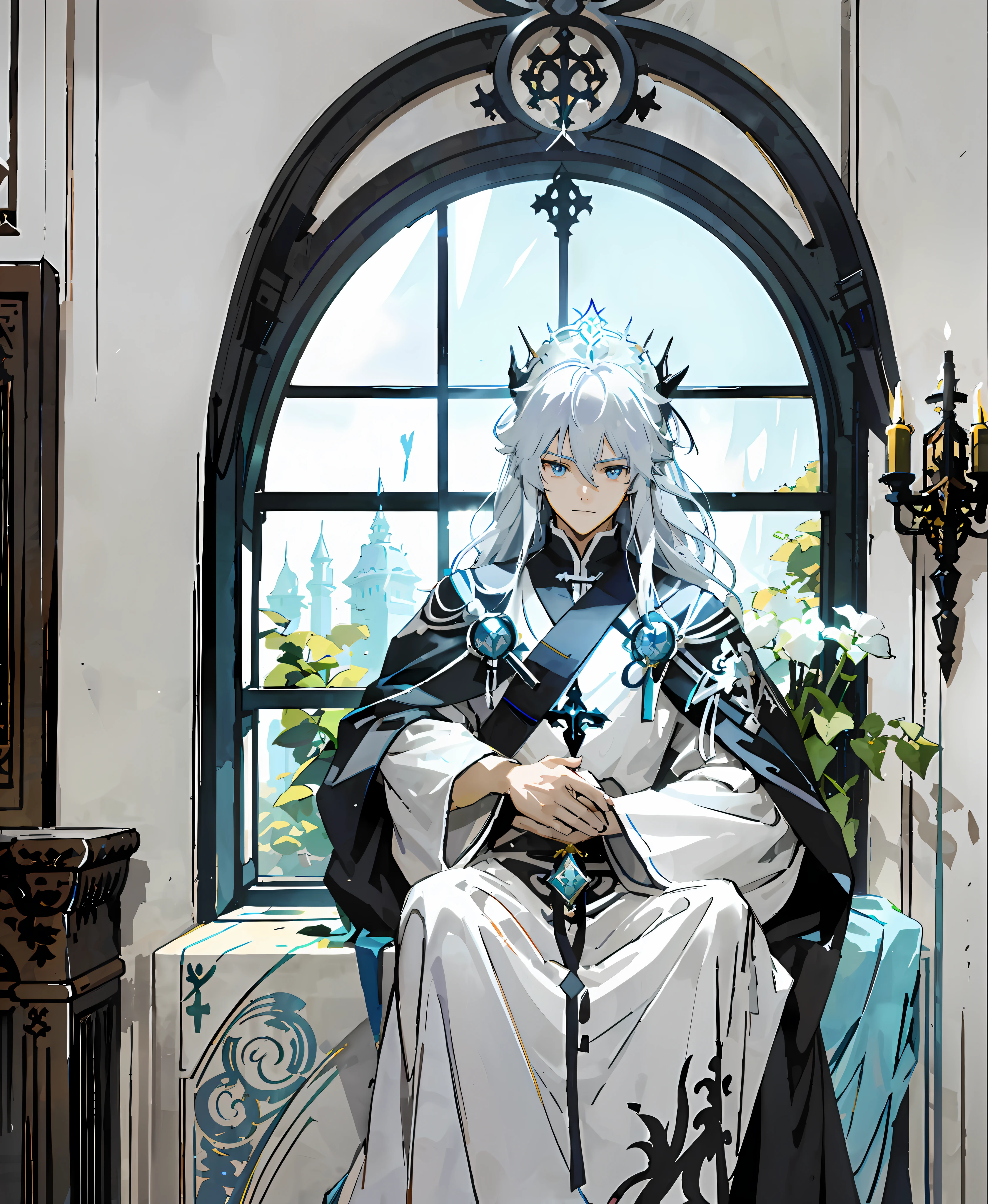 Extremely detailed anime character paintings, holding swords on the windowsill, white-haired gods, popes, male popes, Genshin and Fus Rei and other archival-level characters, full of key anime art such as Shigeri Sojima illustrations, Casimir art, etc., the whole process is high-energy and meticulous, feel the Kokiyo and official character art from the night of the ark, Genshin impact, and climb to the top of the Pixiv daily rankings together.
