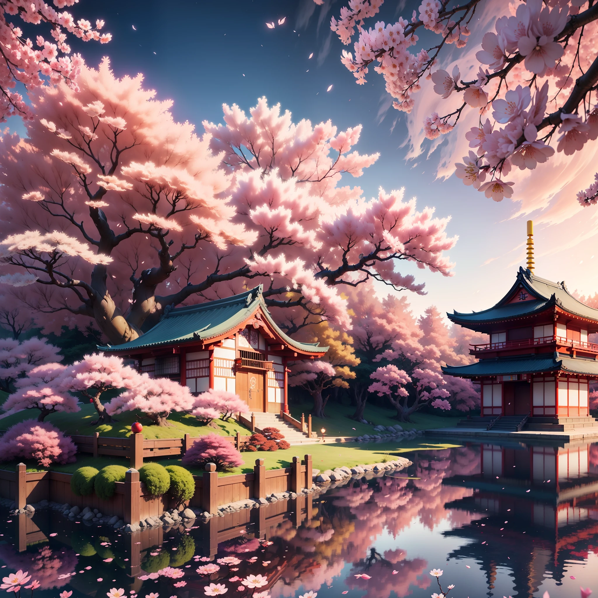 "An otherworldly and photorealistic Japanese Cherry Blossom Temple featuring the surreal and highly detailed art style of Mario Nevado, rendered in breathtaking 8k and boasting intricate 3D shading, hyperdetailed and vibrant hues, and dynamic primary colors for a truly immersive experience." --auto --s2