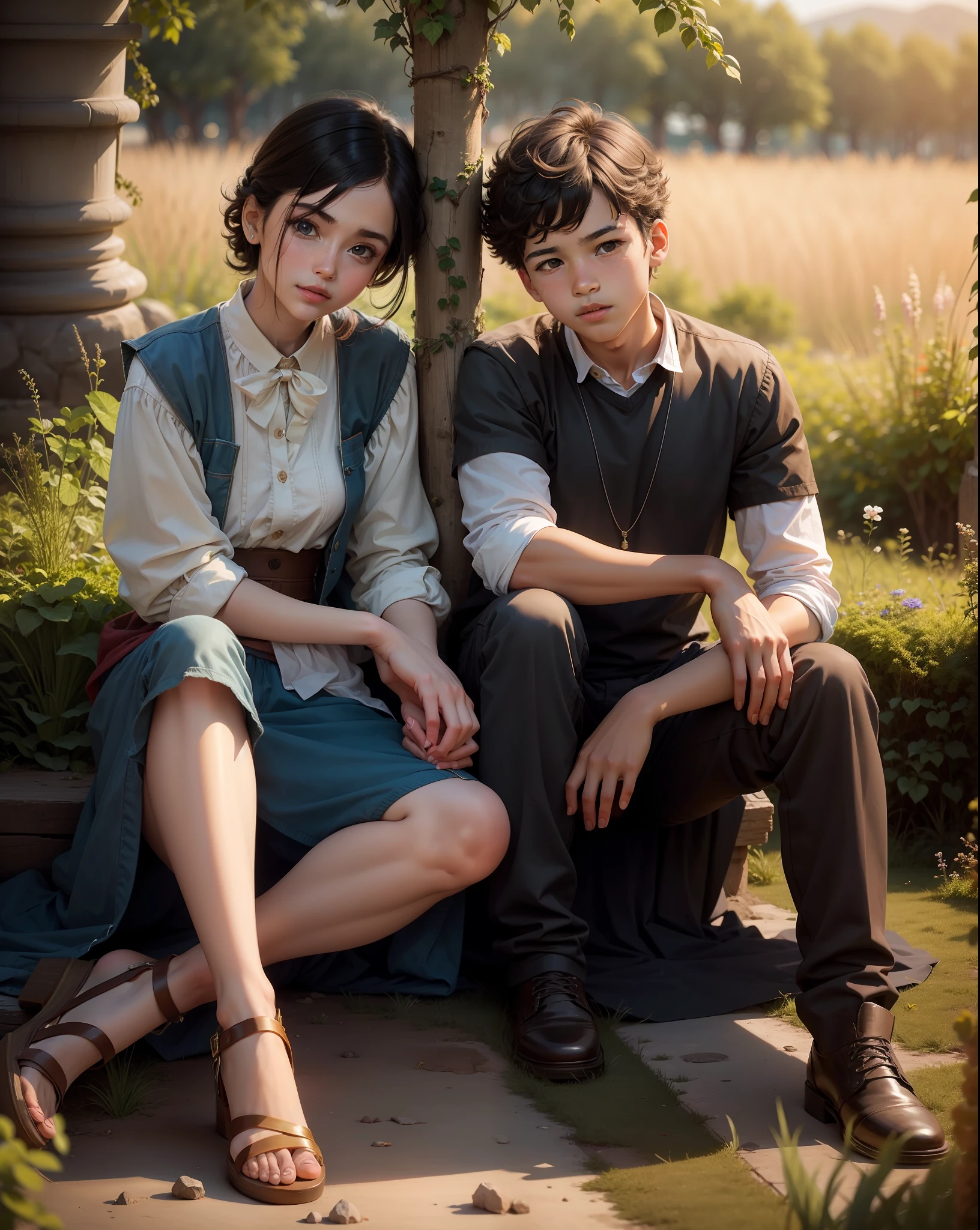 Boy and girl posing for a photo
