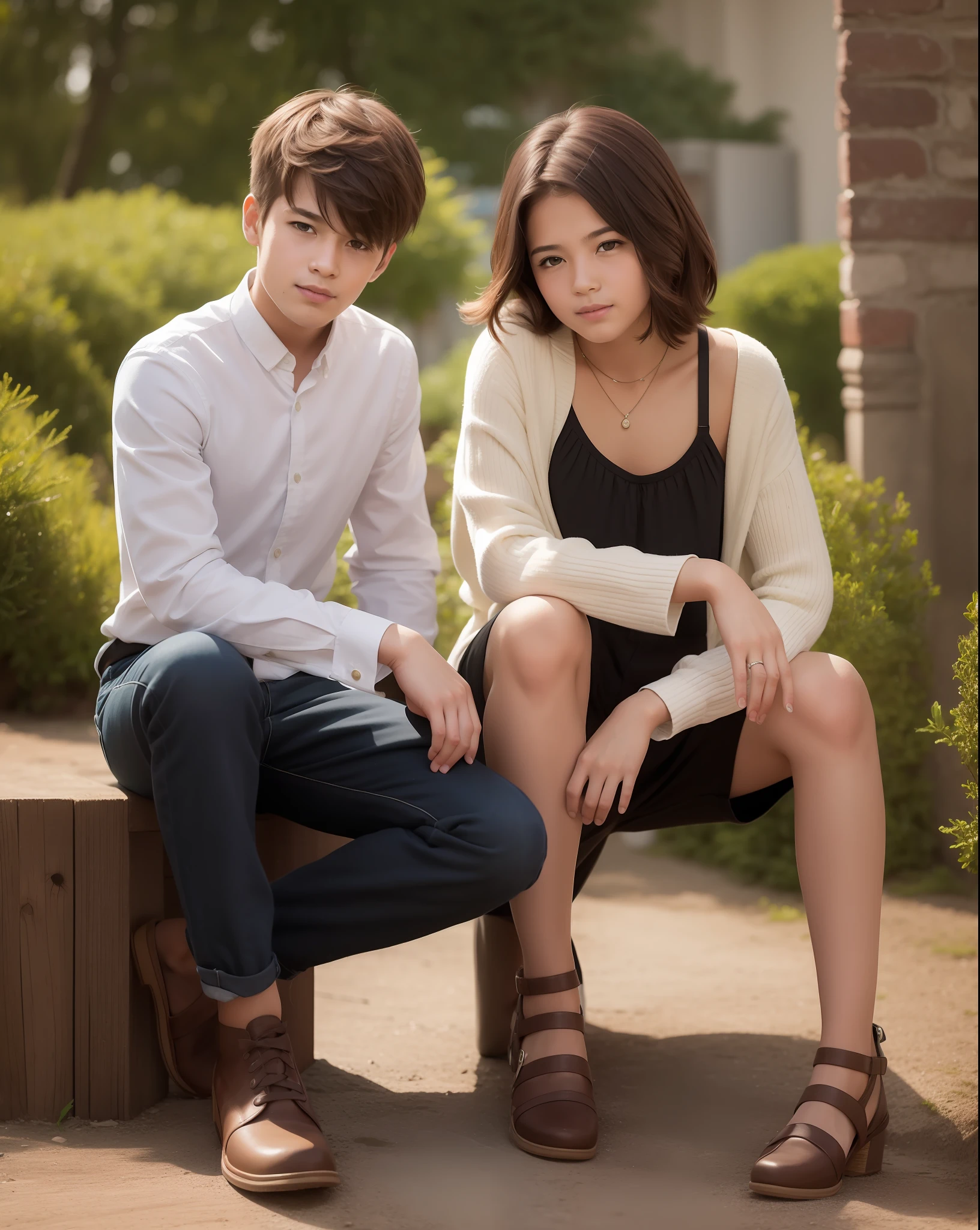 Boy and girl posing for a photo