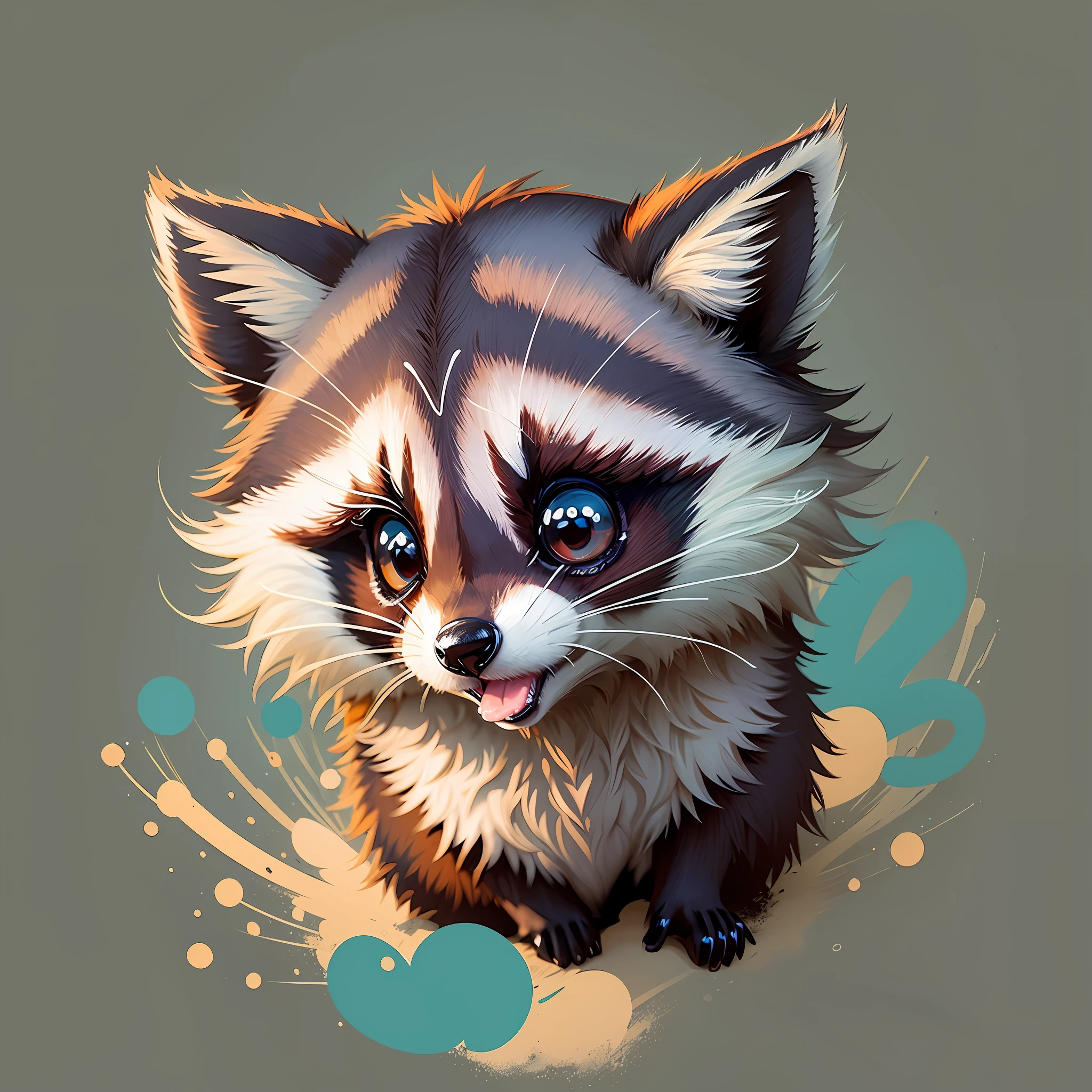 raccoon made with cute minimal strokes --auto --s2