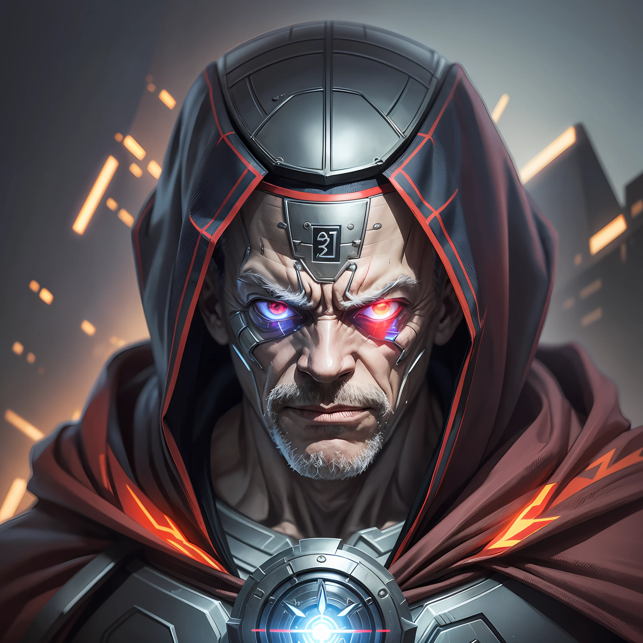 J.K. Simmons, Spider-Man, Cloak, Arc Reactor, Neon, Red Mask, Glare, Masterpiece, Top Quality, Prototype, Danger Mark, Heavy, Scratch