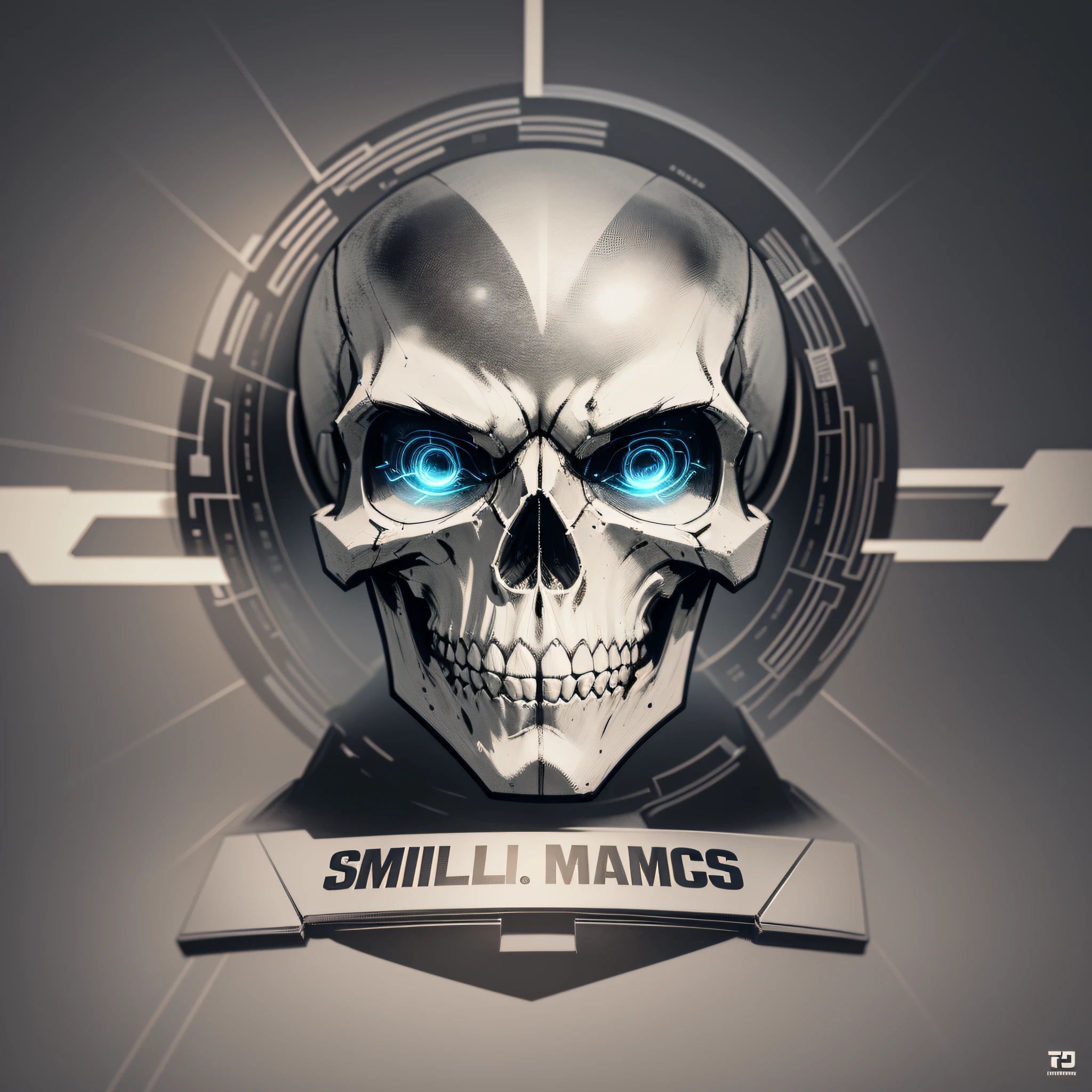 We challenge you to create a logo for the Telematics section of PMESP that mixes the strength of the military skull with references to information technology. --auto --s2