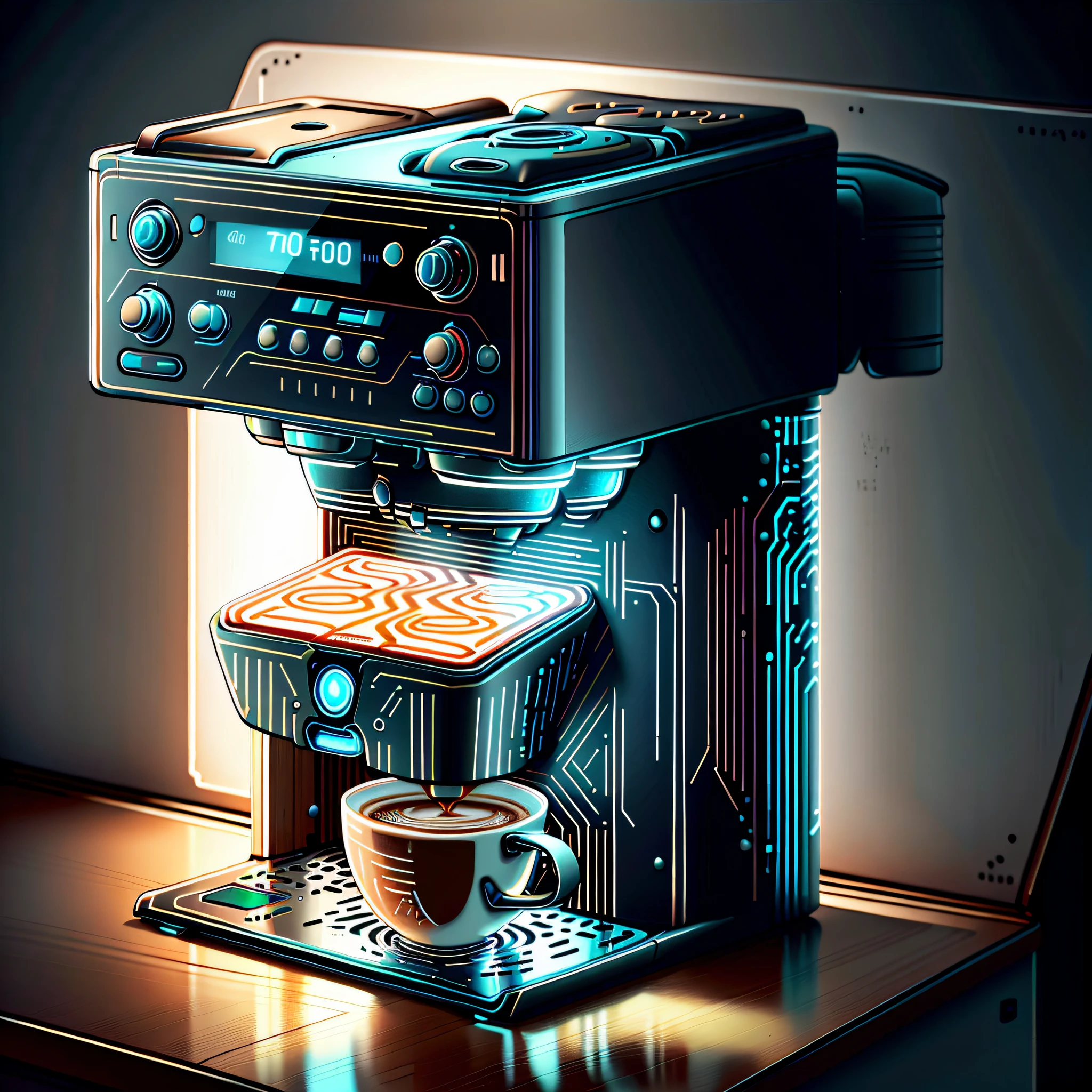 CircuitBoardAI coffee machine in kitchen