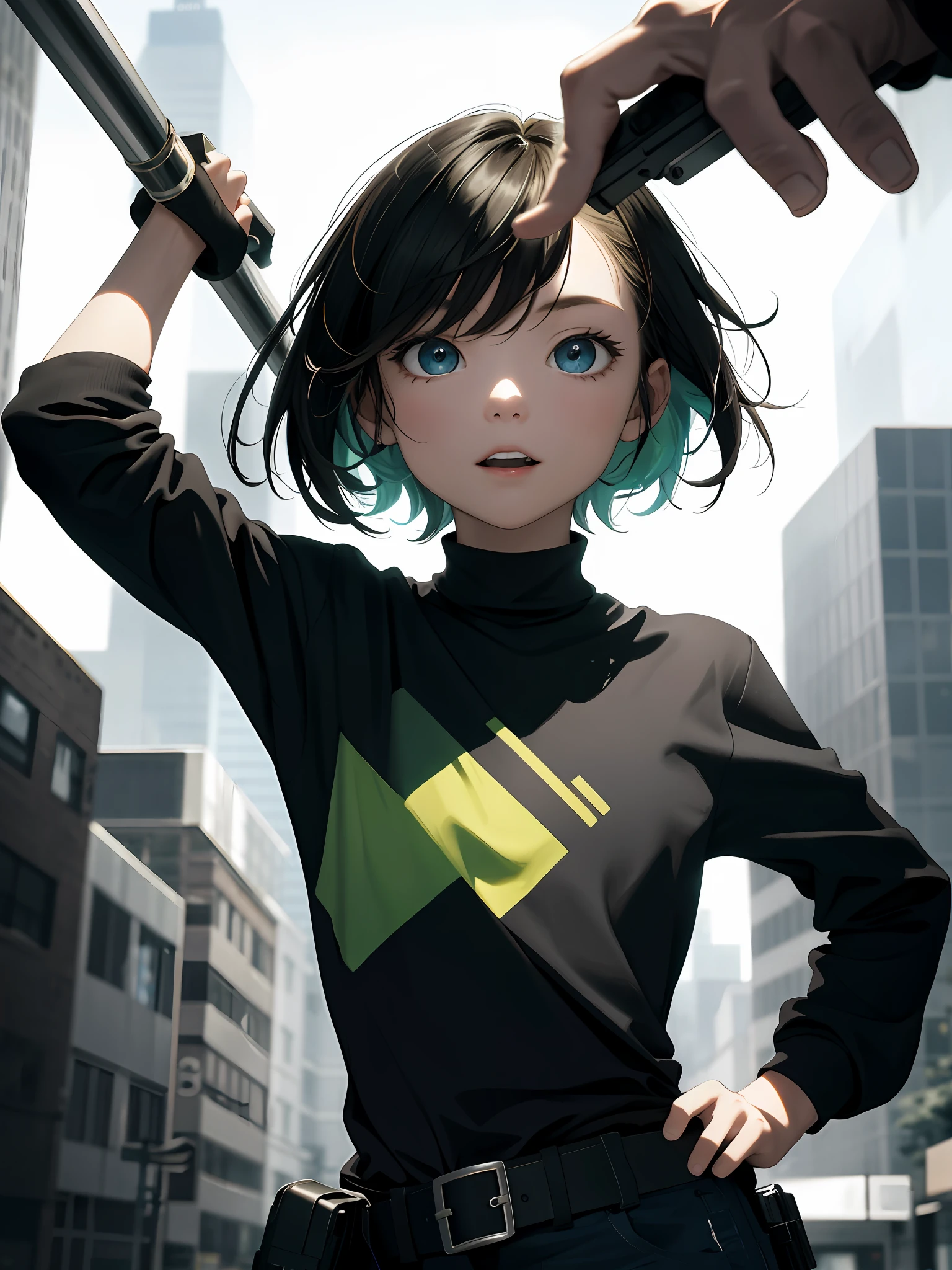 Creates an image of a girl (6 years ,blonde hair , tall hair , blue eyes , named Julia) and a boy (7 years, black hair , short hair,  green eyes ,named Ryan ) fighting for a game . Break, absurd, highres, ultra detailed, (1girl:1.3), BREAK , Create a minimalist design, with clean lines, simple shapes, and a focus on composition and balance. BREAK , Capture an agent of chaos, with the power to disrupt order, spread confusion, and thrive in unpredictable situations. BREAK , Capture an image in low light, with minimal lighting and a focus on the subtle details and atmosphere of the scene. BREAK , Captures an urban cityscape, with imposing buildings, bustling streets and a dynamic atmosphere. BREAK , Creates a scene of children playing, capturing their innocence, energy, and sense of wonder and exploration.