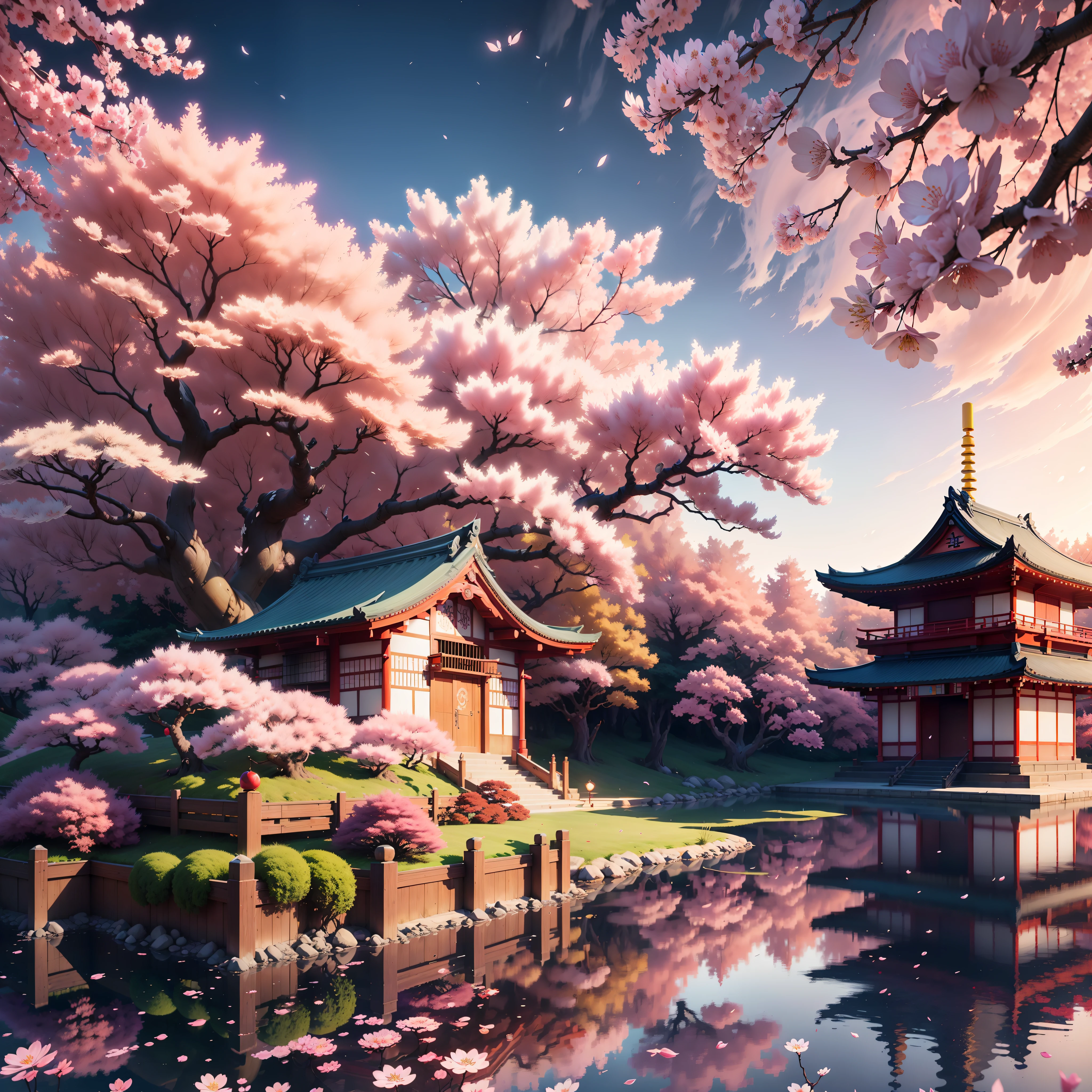 "An otherworldly and photorealistic Japanese Cherry Blossom Temple featuring the surreal and highly detailed art style of Mario Nevado, rendered in breathtaking 8k and boasting intricate 3D shading, hyperdetailed and vibrant hues, and dynamic primary colors for a truly immersive experience." --auto --s2