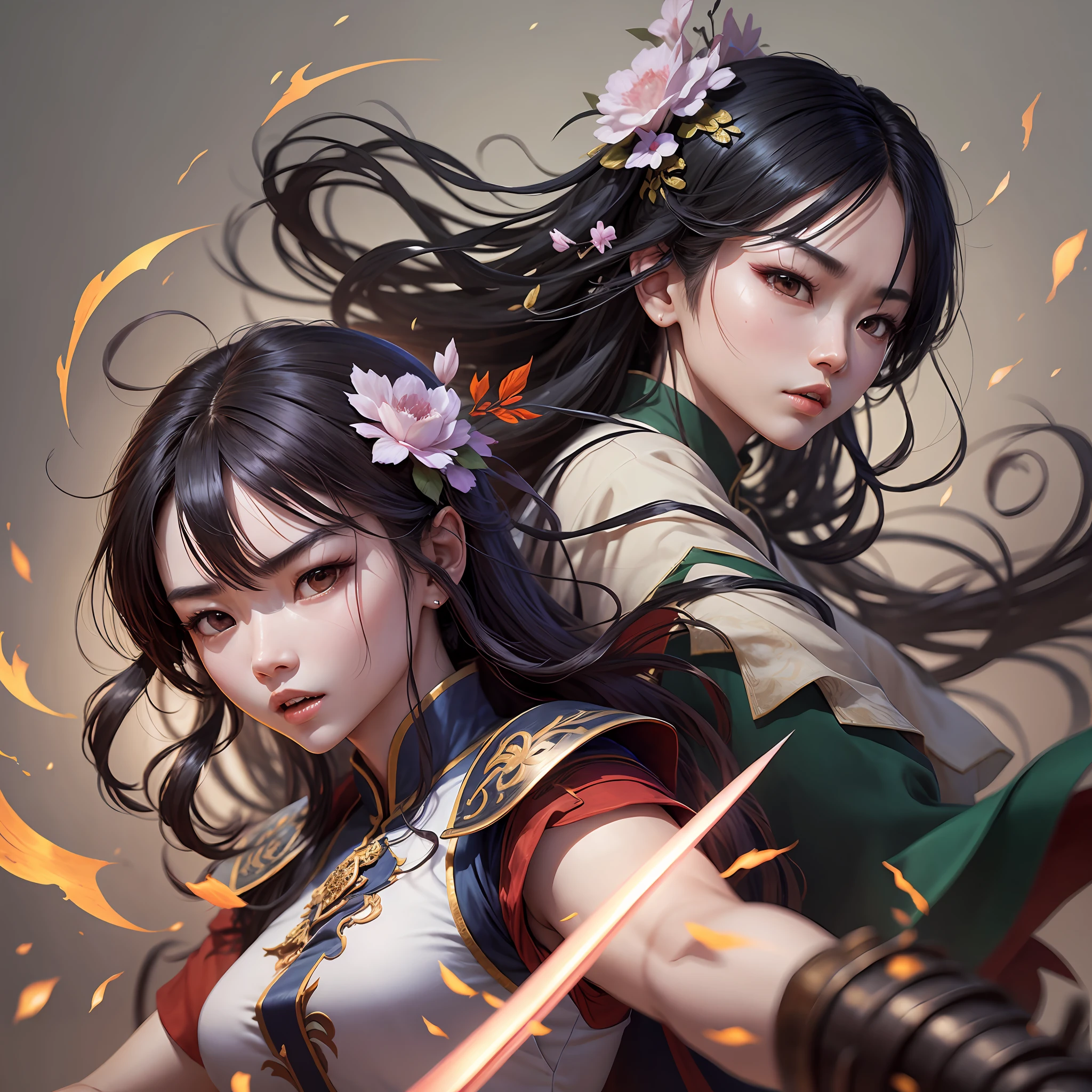 Yan Fengshuang and Chen Yunfei engaged in a fierce duel, and their sword moves were staggered. --auto --s2