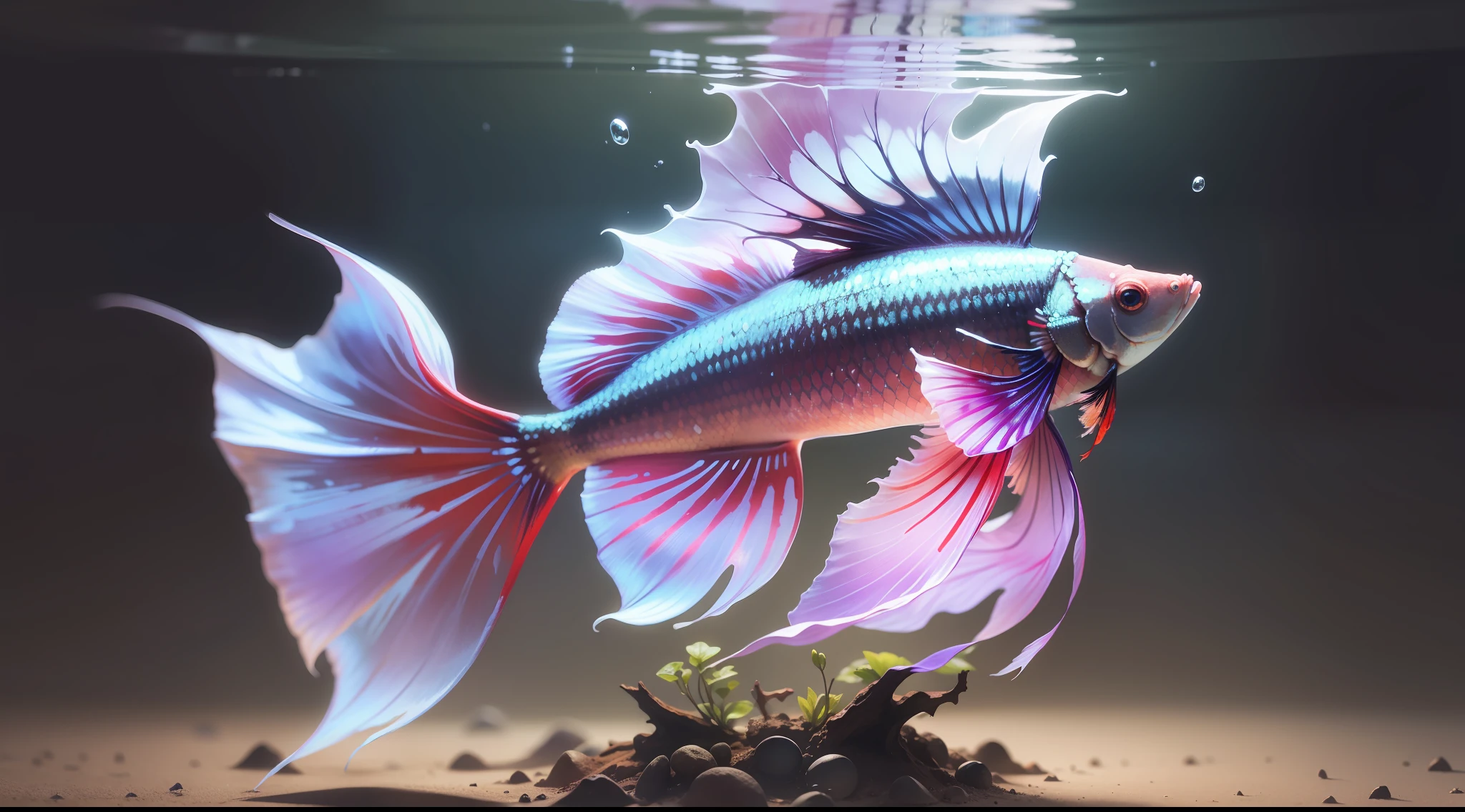 Fish betta dark background