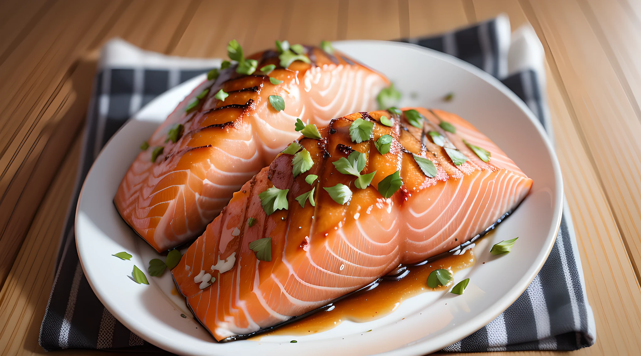 Salmon, sliced, not black, no sauce, delicious, appetizing, flaky, white background