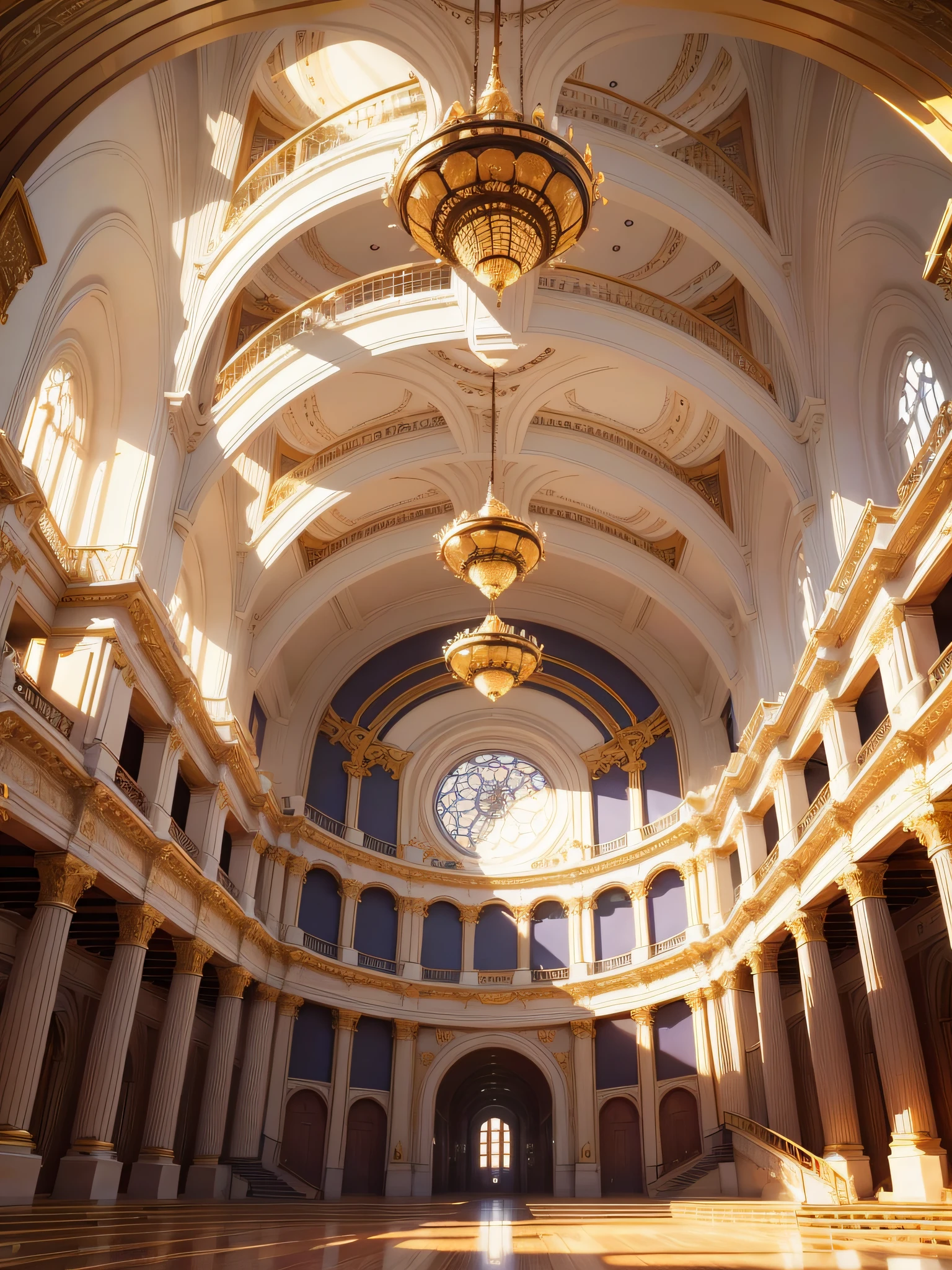 Opera House, Golden Hall, Fine, Center Symmetry, (Intricate Design, Ultra Detail: 1.2), Art Station, (Warm Light Source: 1.2), Intricate Detail, Volumetric Lighting BREAK (Masterpiece: 1.2), (Best Quality), 4K, Ultra Detail, (Dynamic Composition: 1.4), Rich Detail, (Masterpiece, Best Quality), Ultra HD, 32K --auto --v 6 --s2